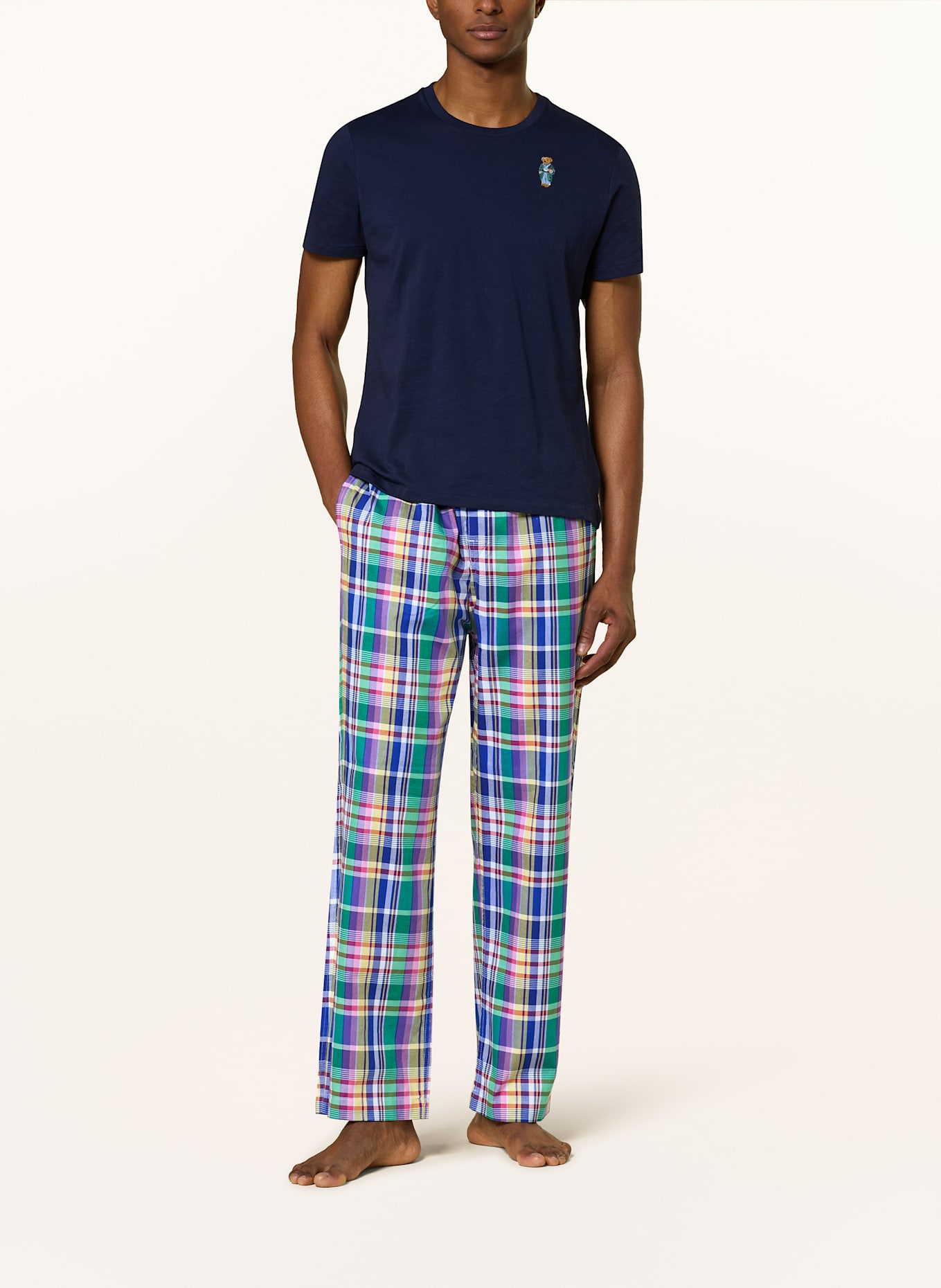 POLO RALPH LAUREN Pajamas: DARK BLUE / PURPLE / YELLOW
