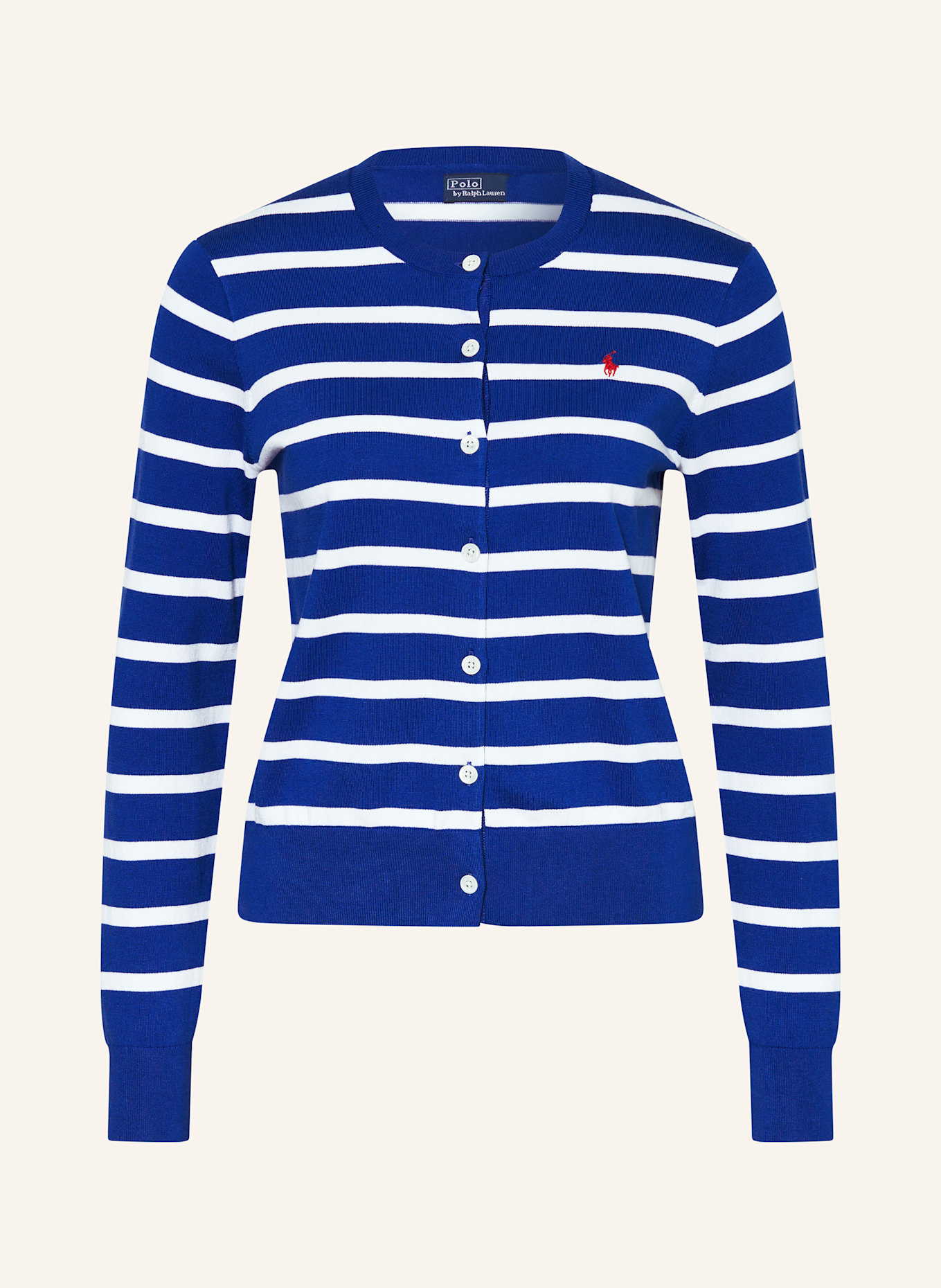 POLO RALPH LAUREN Strickjacke: BLAU / WEISS