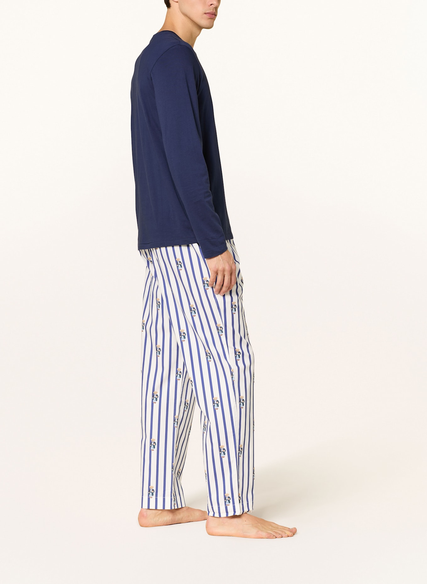 POLO RALPH LAUREN Pyžamové kalhoty: TMAVĚ MODRÁ / BÍLÁ