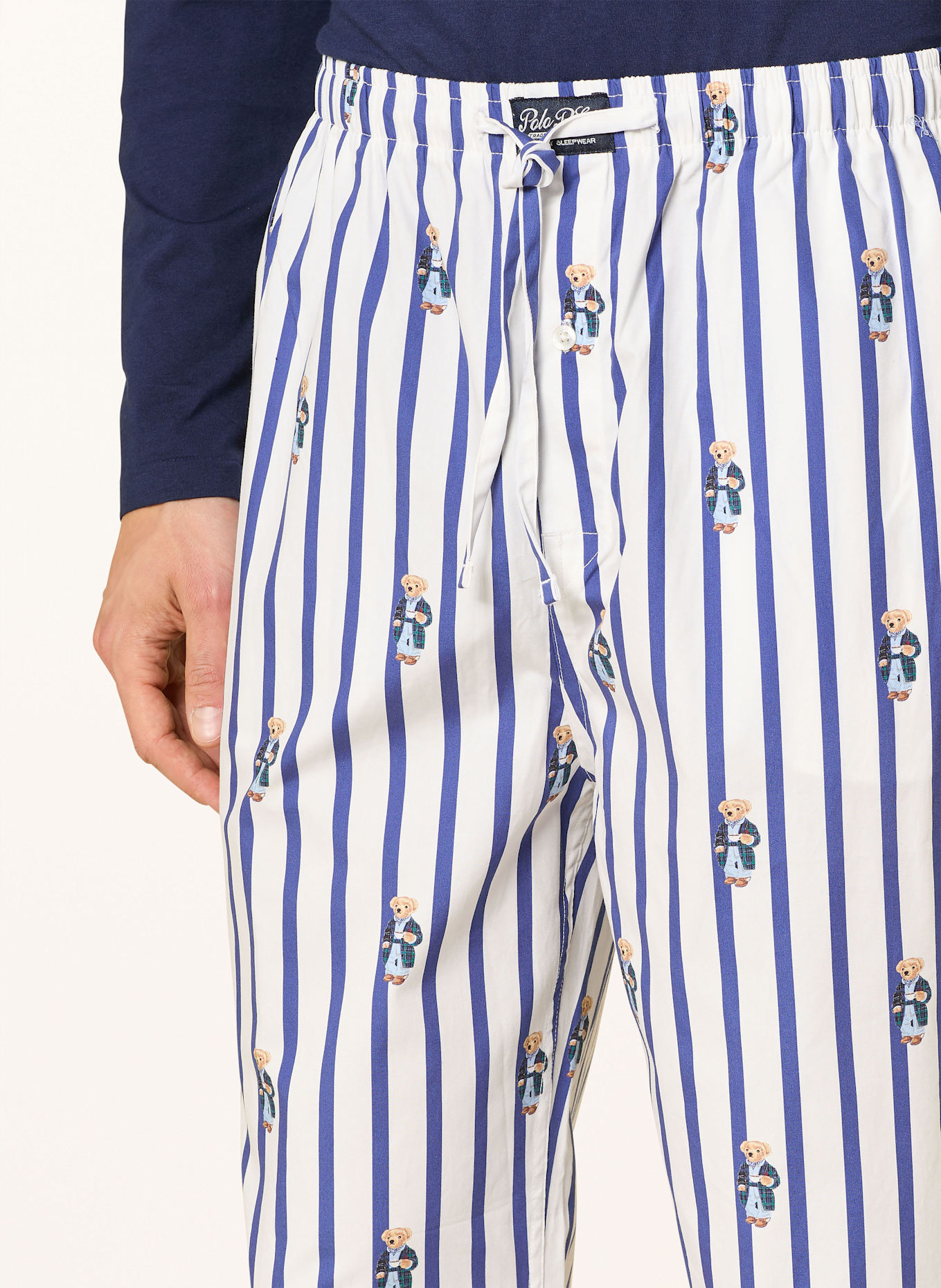 POLO RALPH LAUREN Pyžamové kalhoty: TMAVĚ MODRÁ / BÍLÁ