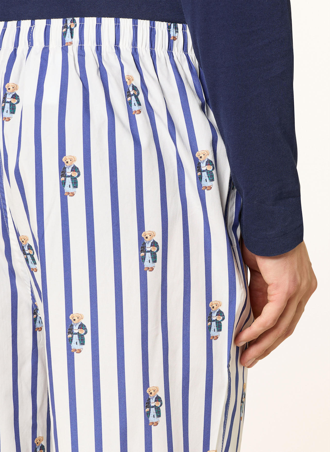 POLO RALPH LAUREN Pyžamové kalhoty: TMAVĚ MODRÁ / BÍLÁ