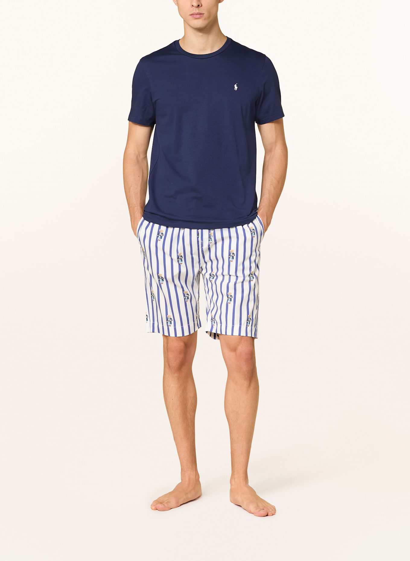 POLO RALPH LAUREN Lounge-Shorts: WEISS/ DUNKELBLAU