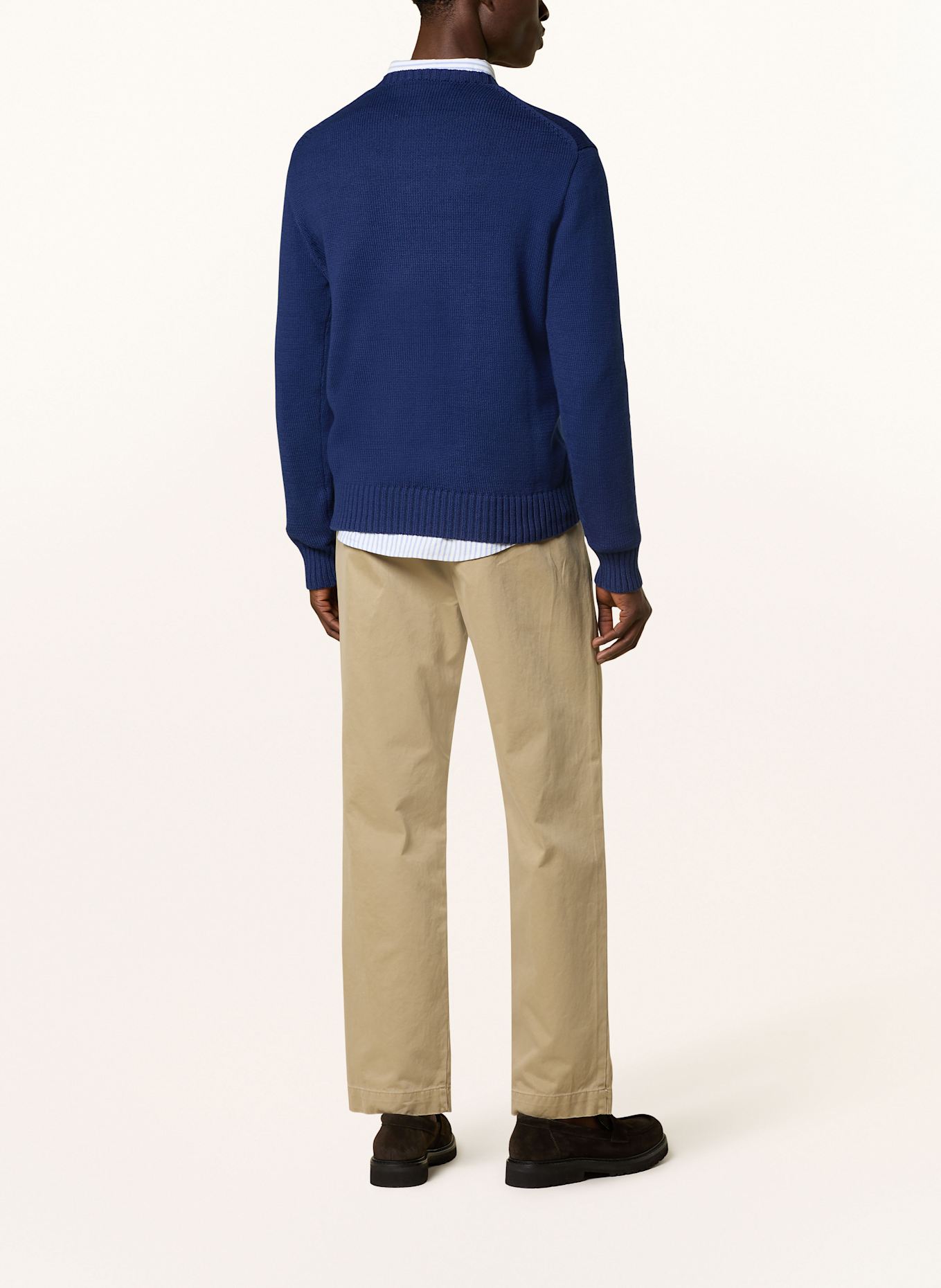 POLO RALPH LAUREN Sweater with decorative beads: DARK BLUE / GREEN / BROWN