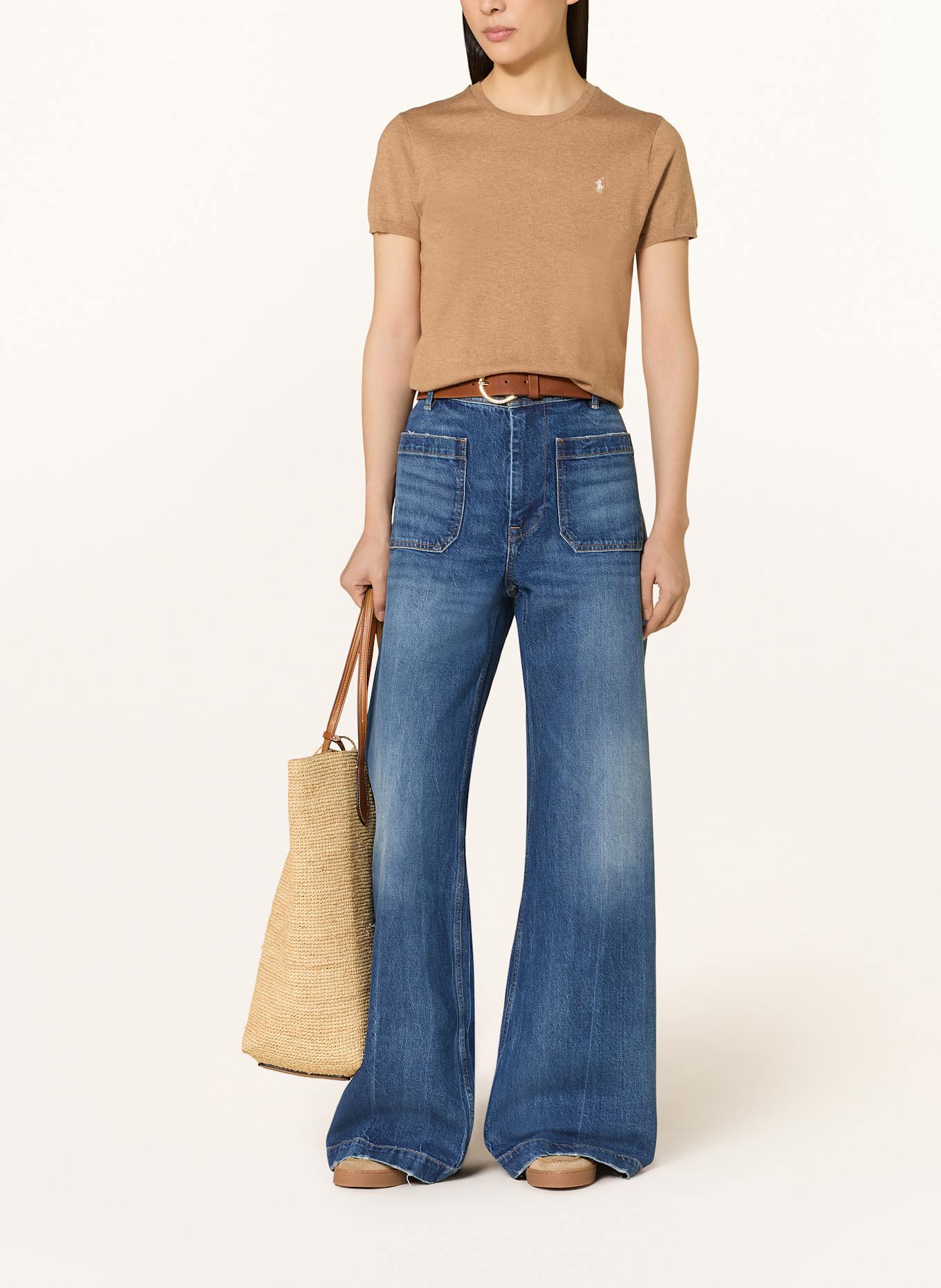 POLO RALPH LAUREN Dzianinowa koszulka: CAMELOWY