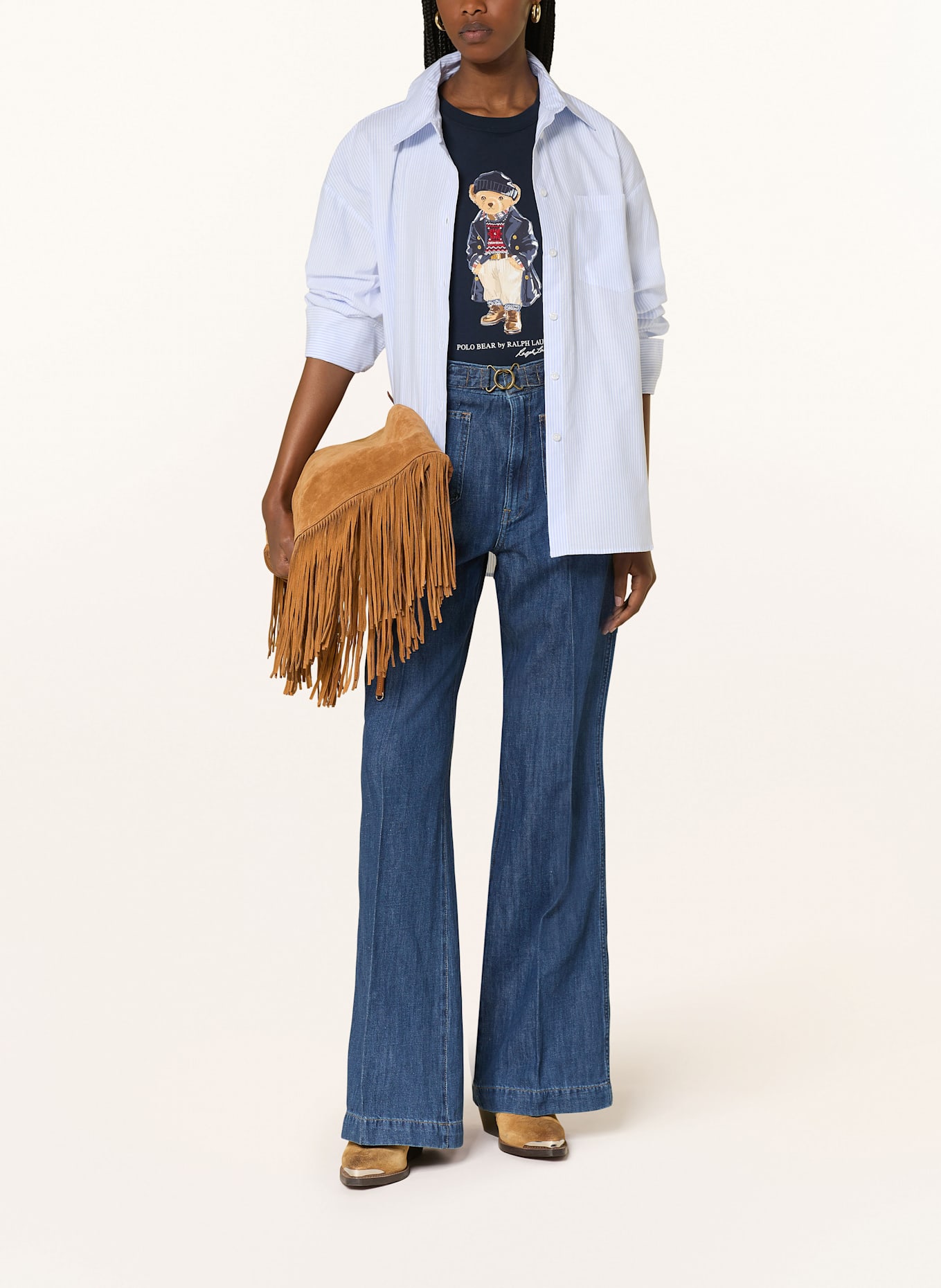 POLO RALPH LAUREN Flared jeans with linen: 001 BELEN WASH