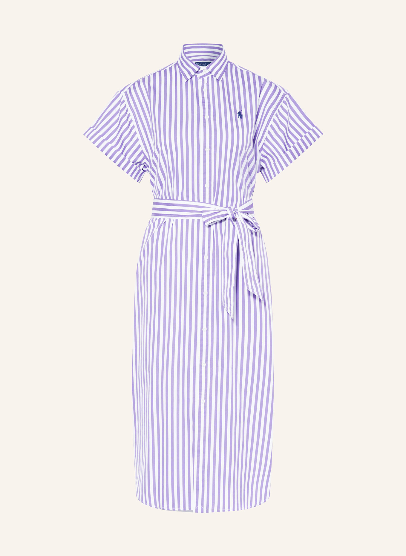POLO RALPH LAUREN Shirt dress: PURPLE / WHITE
