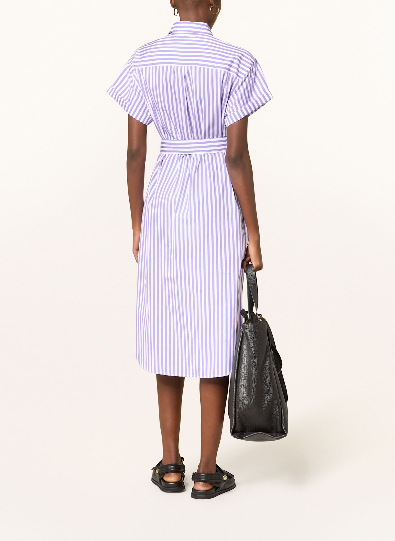 POLO RALPH LAUREN Shirt dress: PURPLE / WHITE
