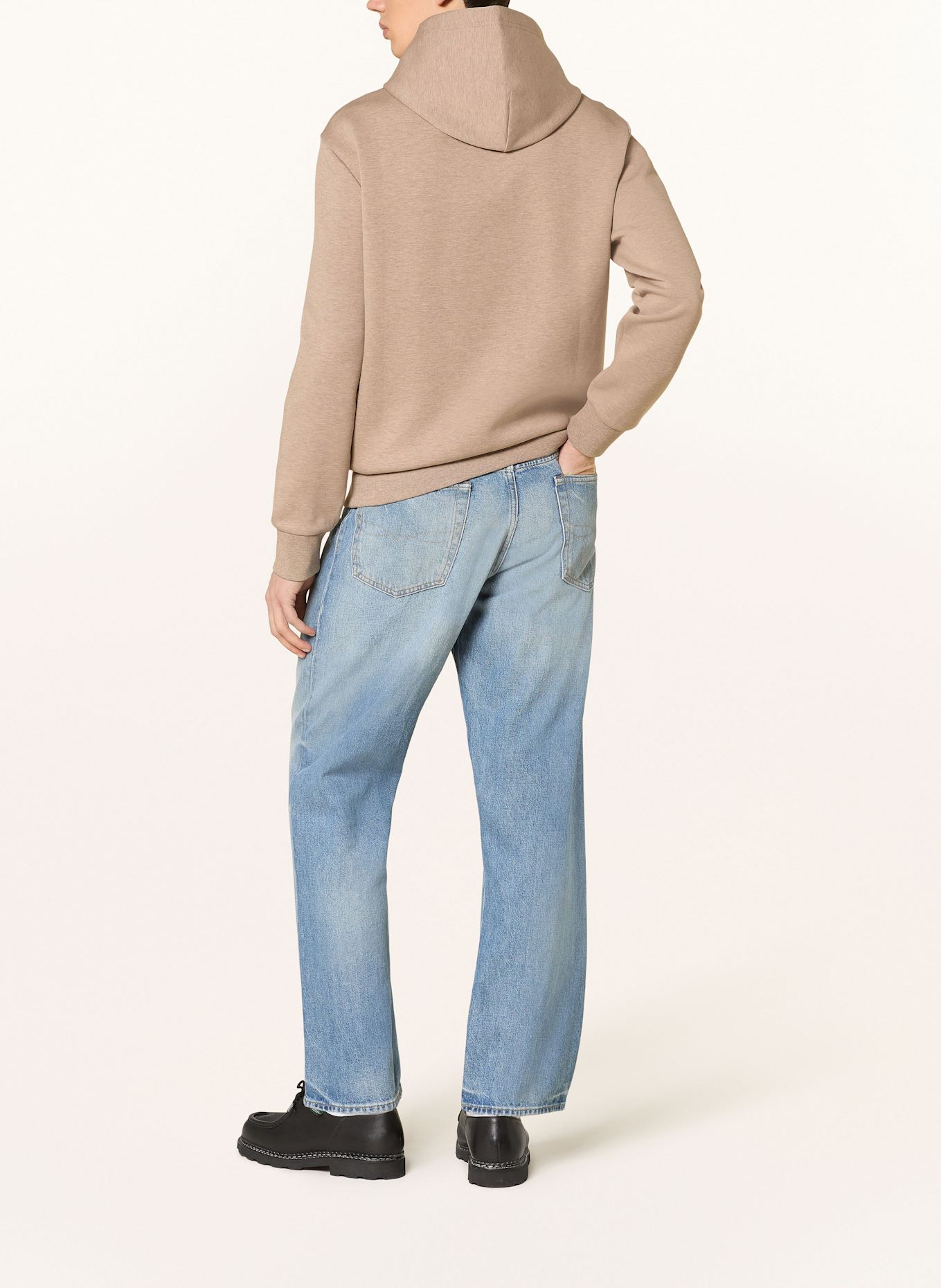 long sleeved polo Zip-fastened shirt bottega veneta t shirt Hoodie: HELLBRAUN