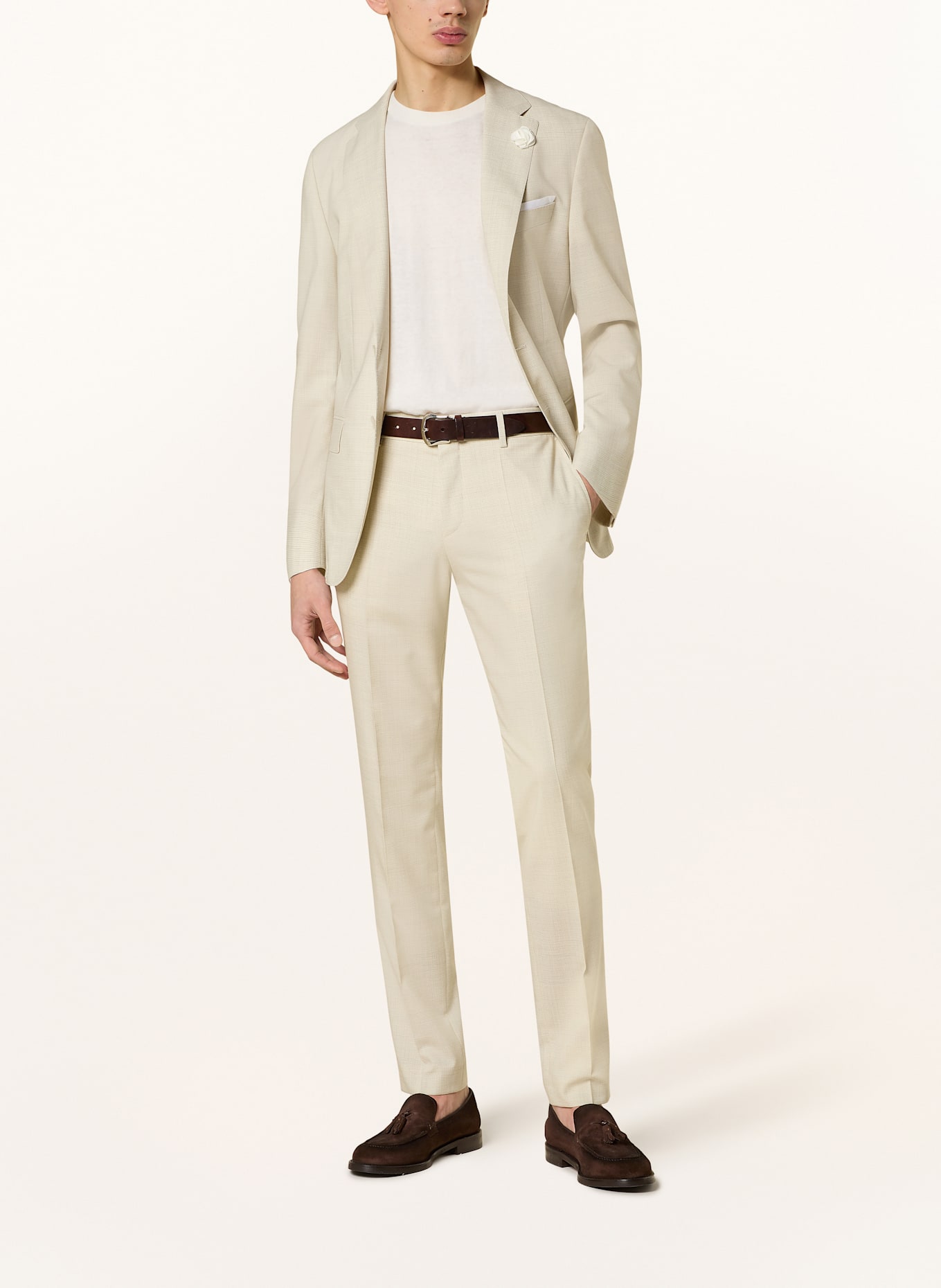 BOSS Spodnie garniturowe GENIUS slim fit: 131 Open White