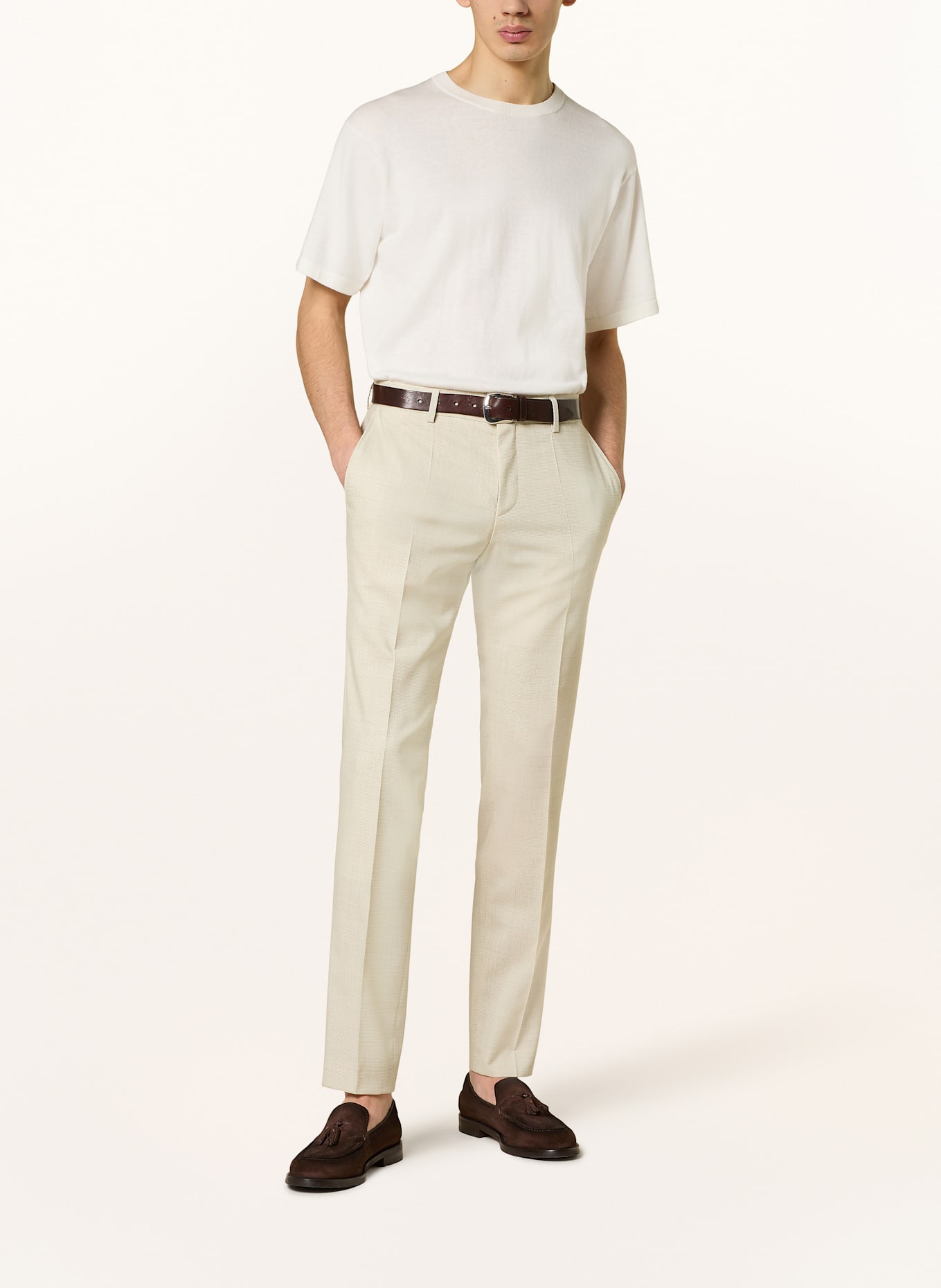 BOSS Spodnie garniturowe GENIUS slim fit: 131 Open White