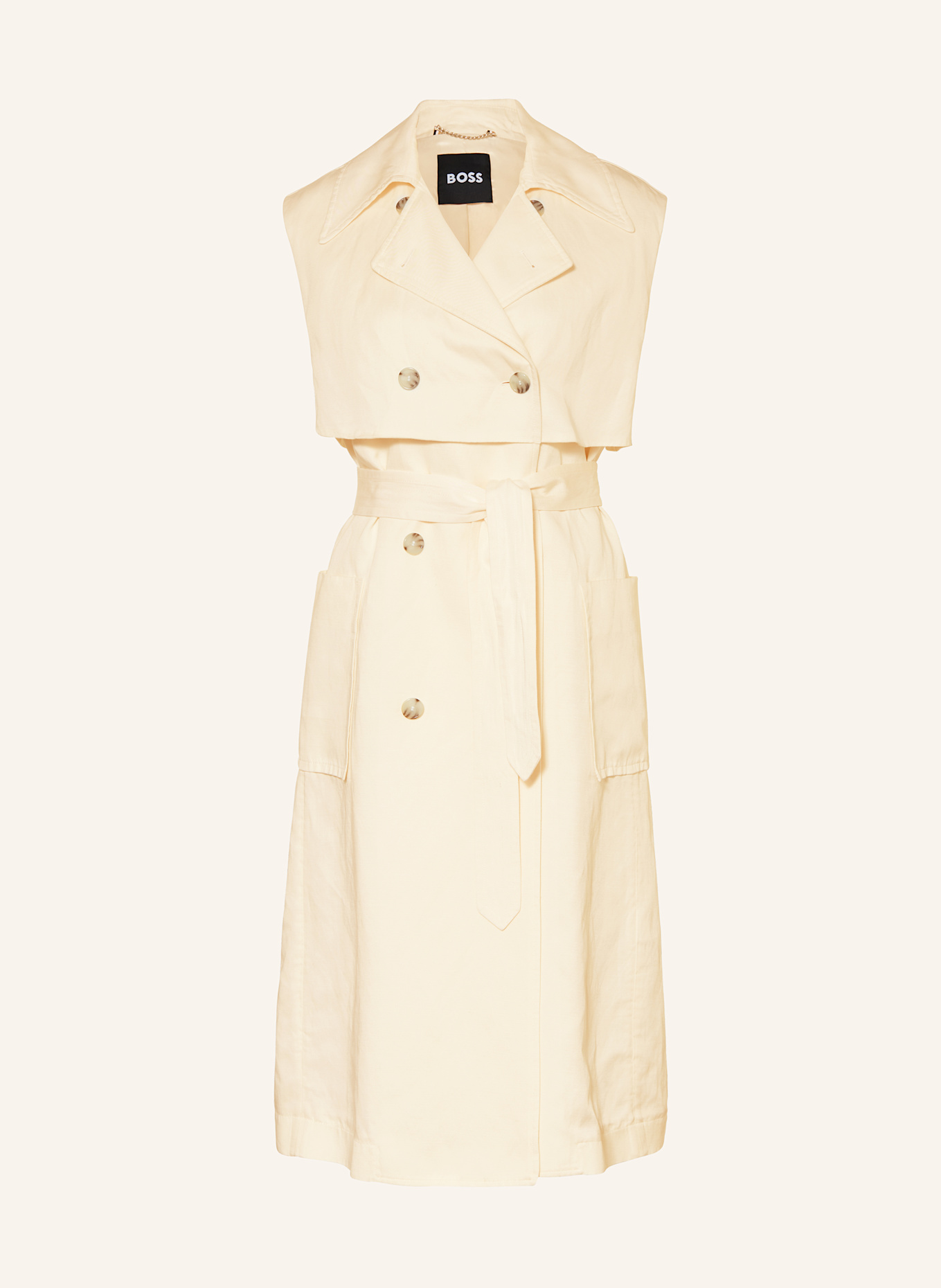 BOSS CIFASIA sheath dress with linen: ECRU