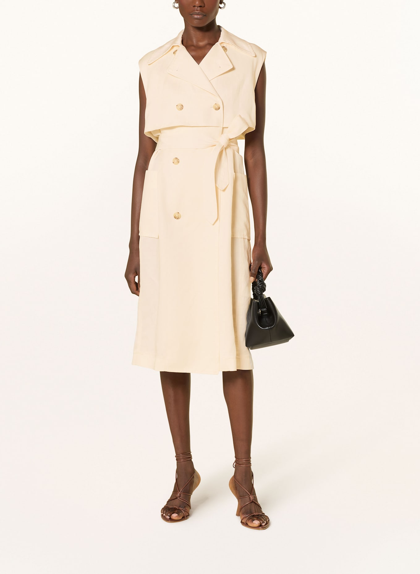 BOSS CIFASIA sheath dress with linen: ECRU