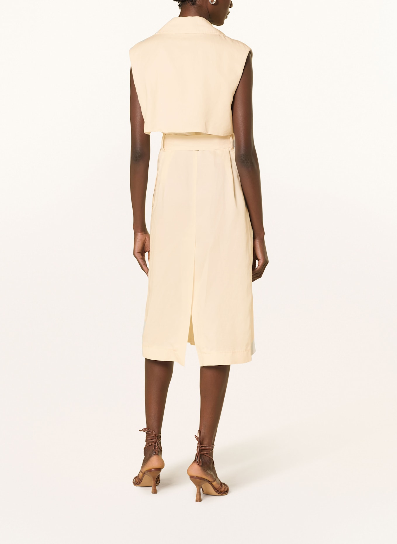 BOSS CIFASIA sheath dress with linen: ECRU