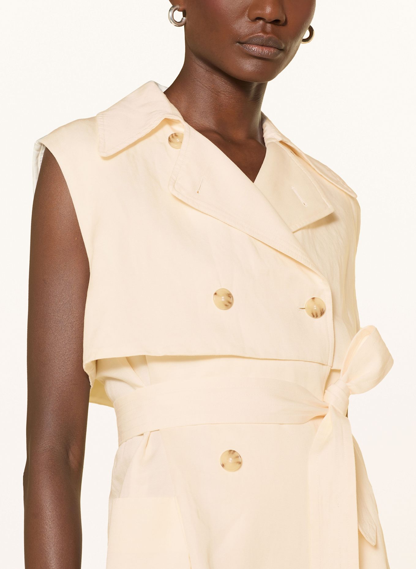 BOSS CIFASIA sheath dress with linen: ECRU