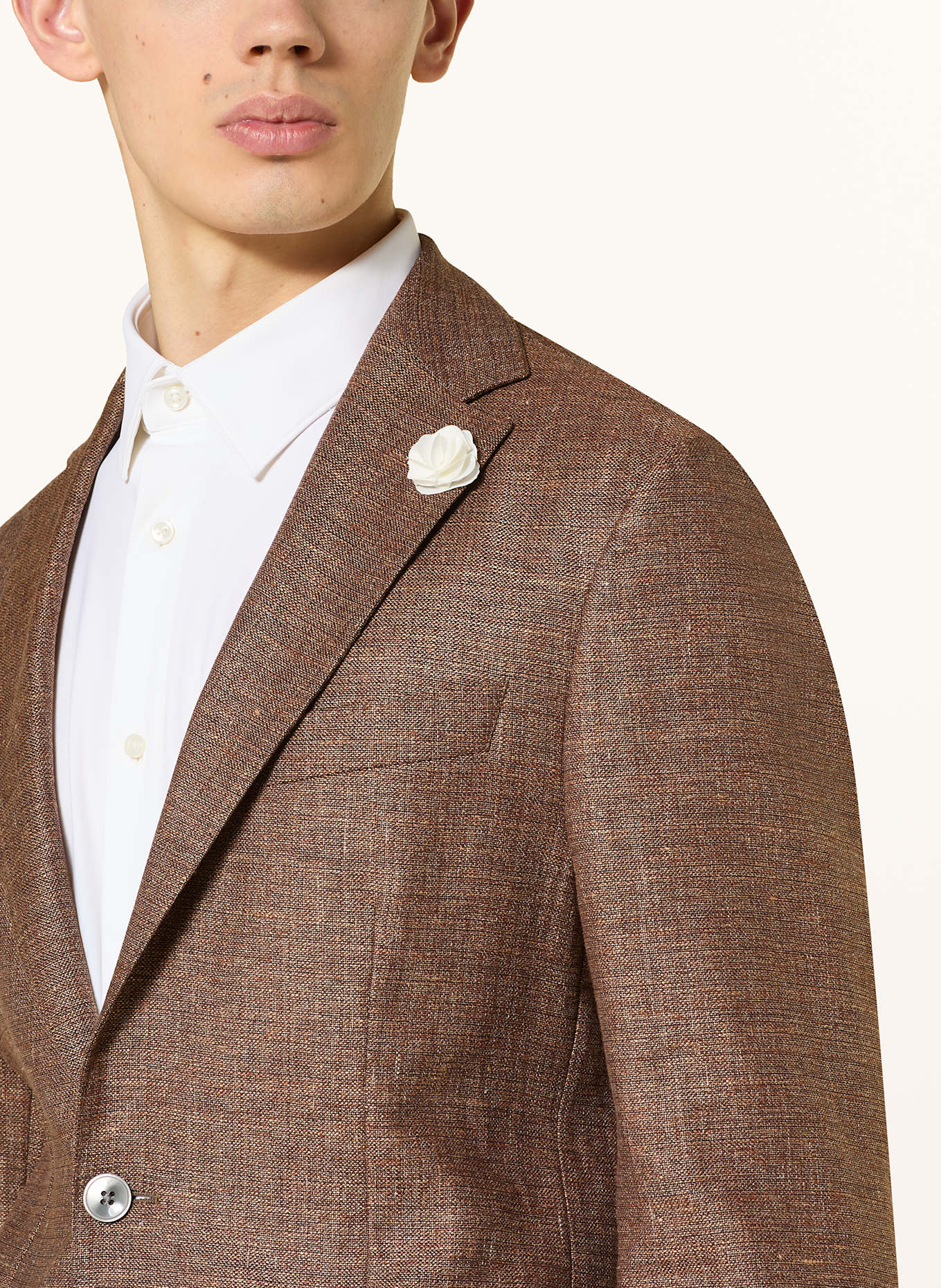 BOSS Anzugsakko HANRY Slim Fit mit Leinen: 204 DARK BROWN
