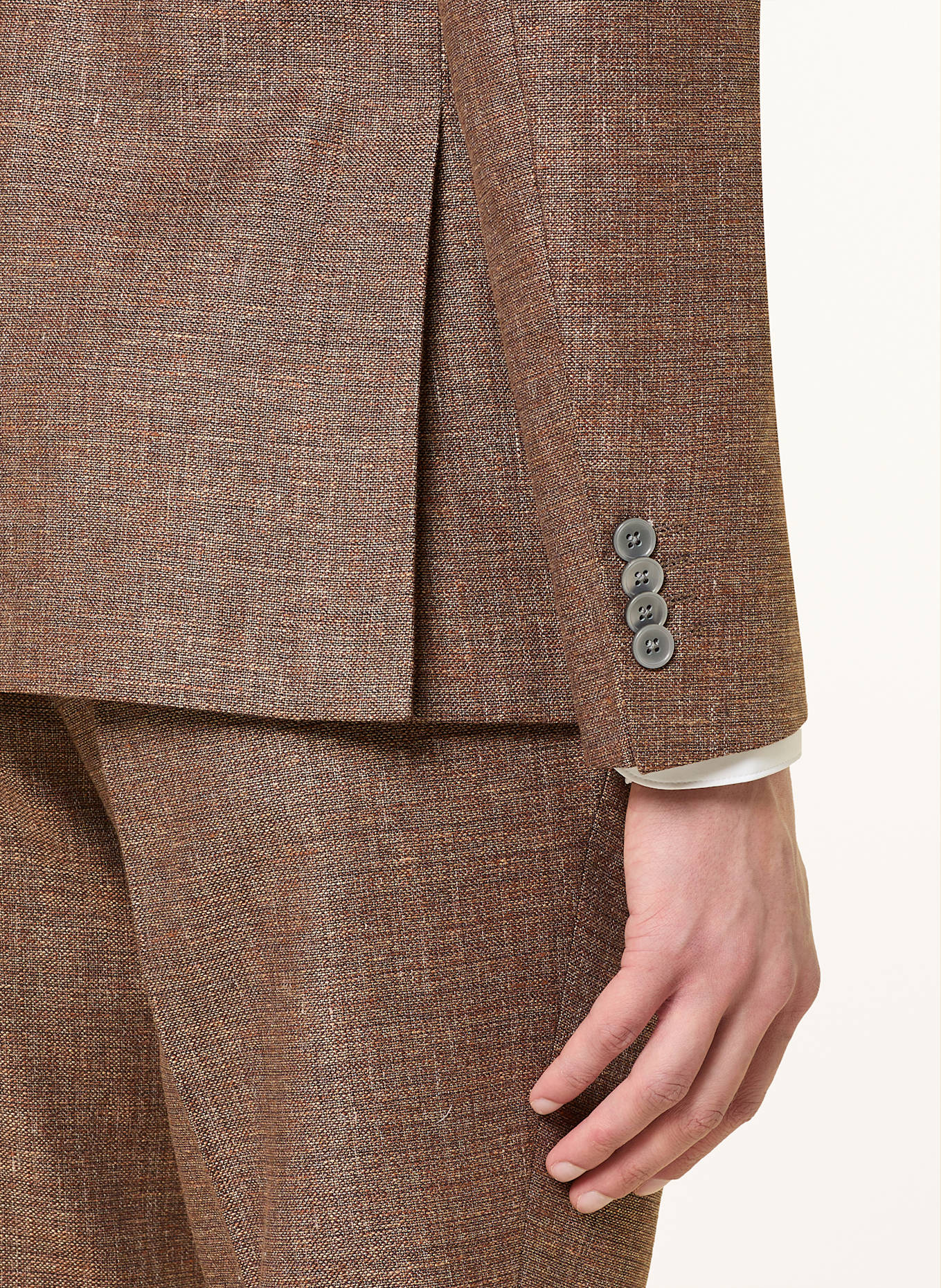 BOSS Anzugsakko HANRY Slim Fit mit Leinen: 204 DARK BROWN