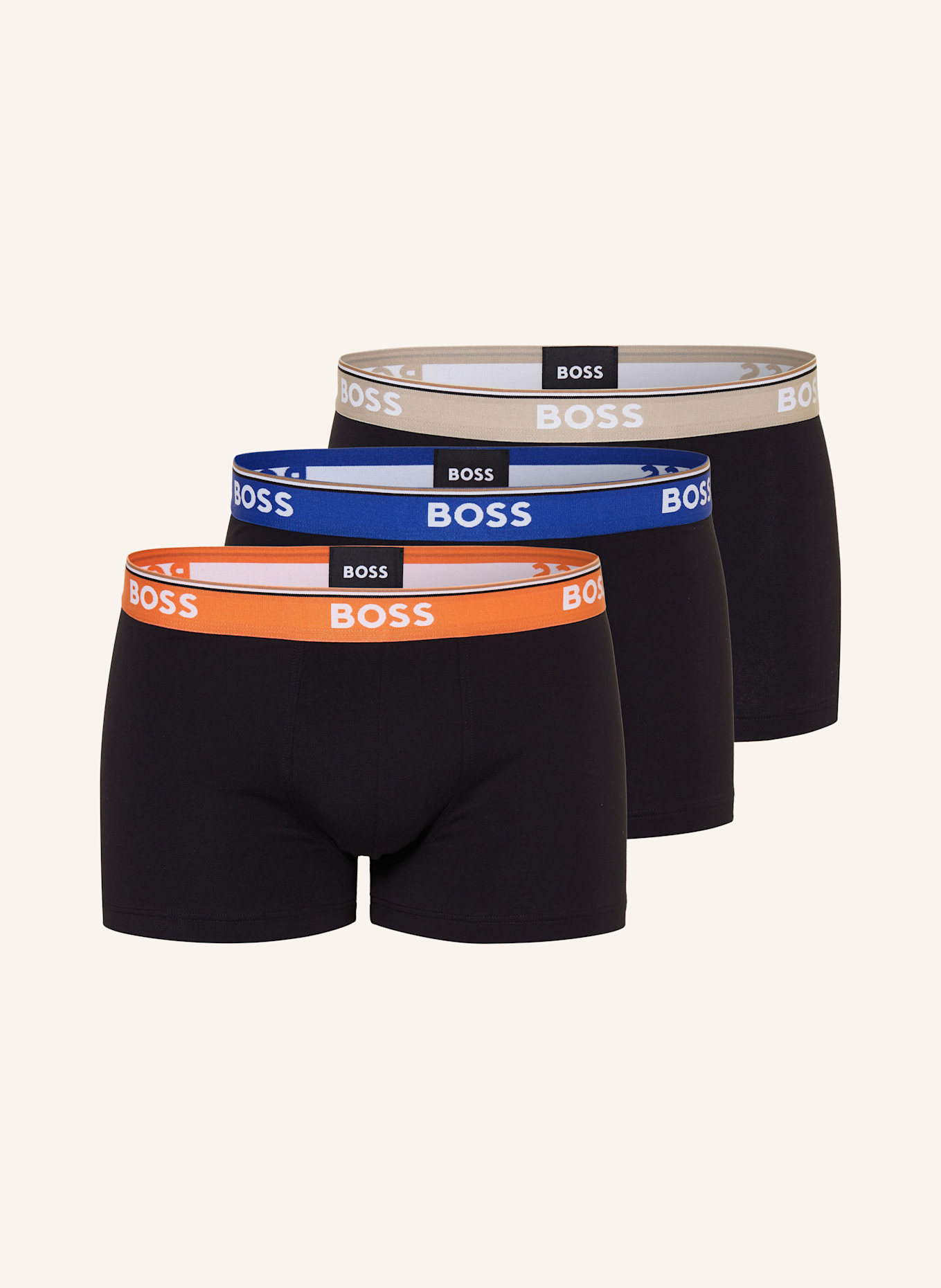 BOSS 3-pack boxer shorts POWER: BLACK/ ORANGE/ BLUE