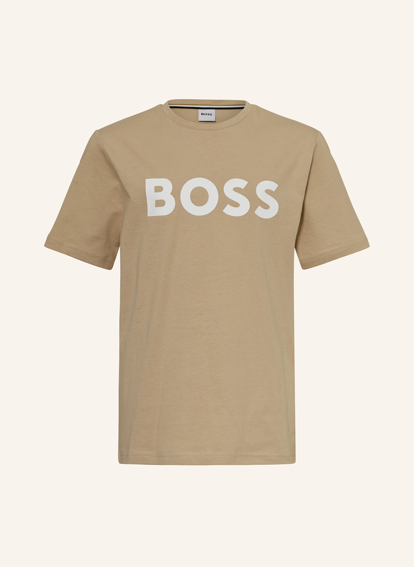 BOSS T-shirt: BEŻOWY / BIAŁY
