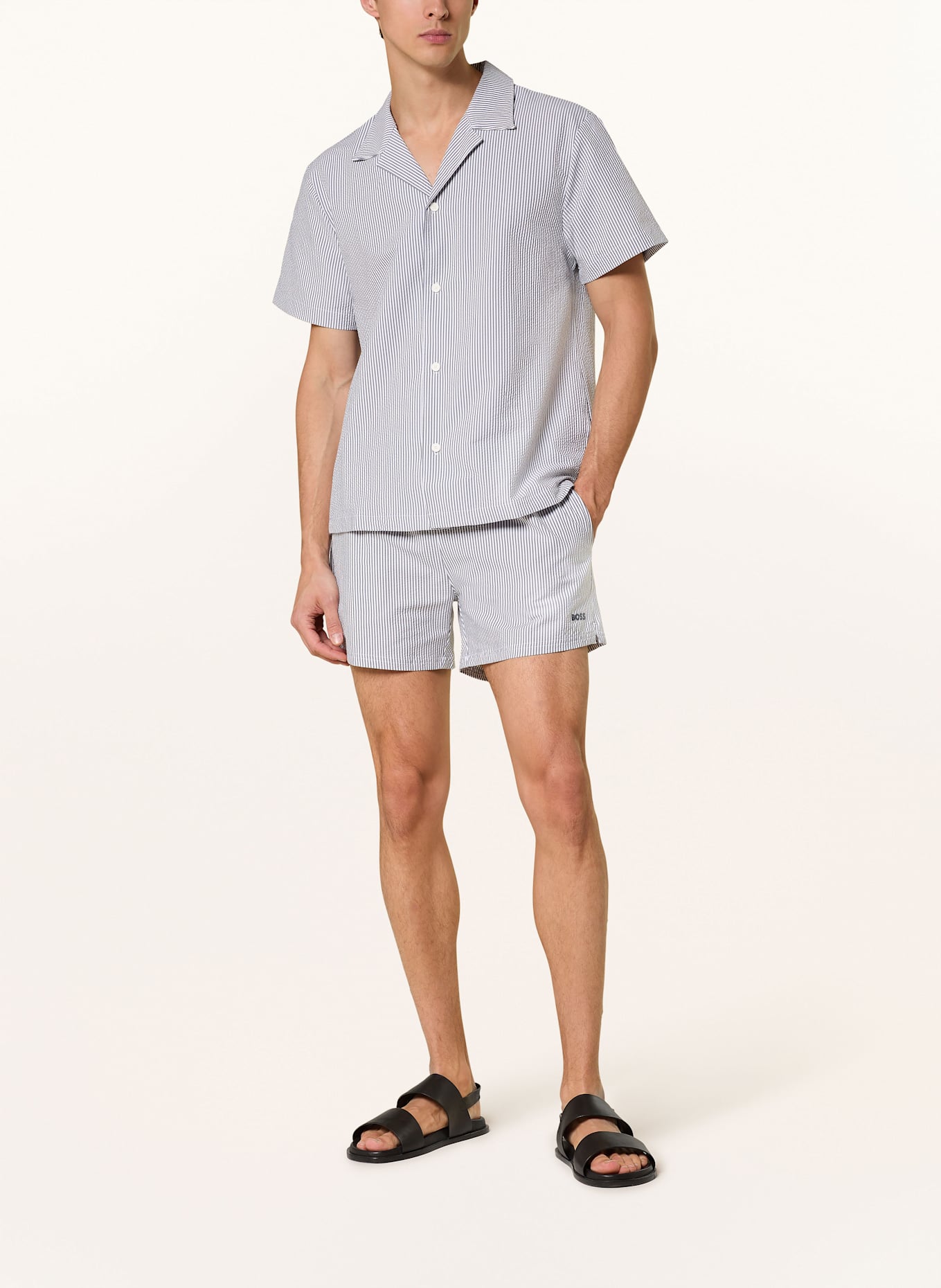 BOSS Resorthemd VELVETFISH Regular Fit: DUNKELBLAU / WEISS