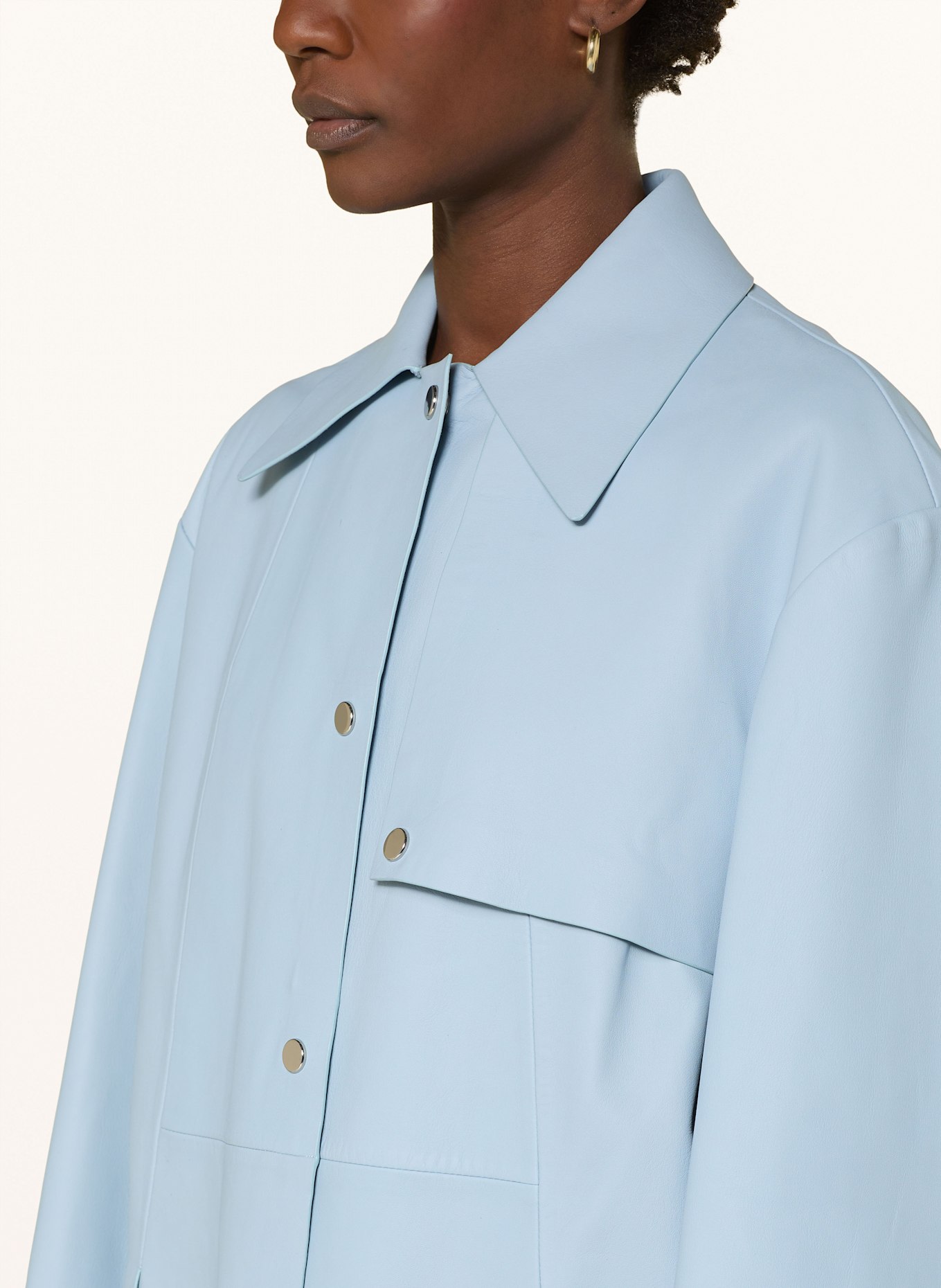 BOSS Ledermantel SONDELI: HELLBLAU