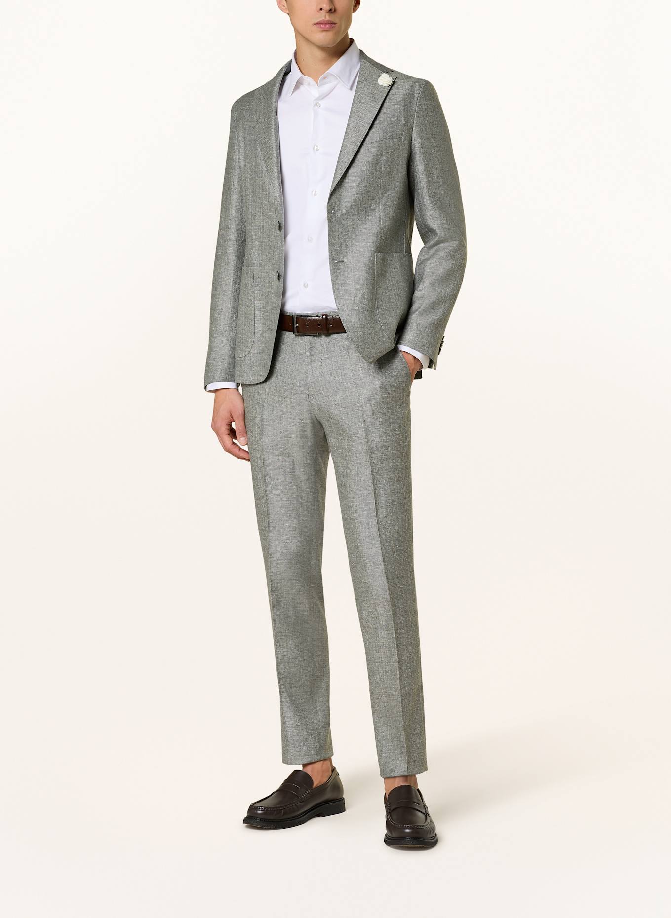 BOSS Anzughose GENIUS Slim Fit mit Leinen: 311 MEDIUM GREEN