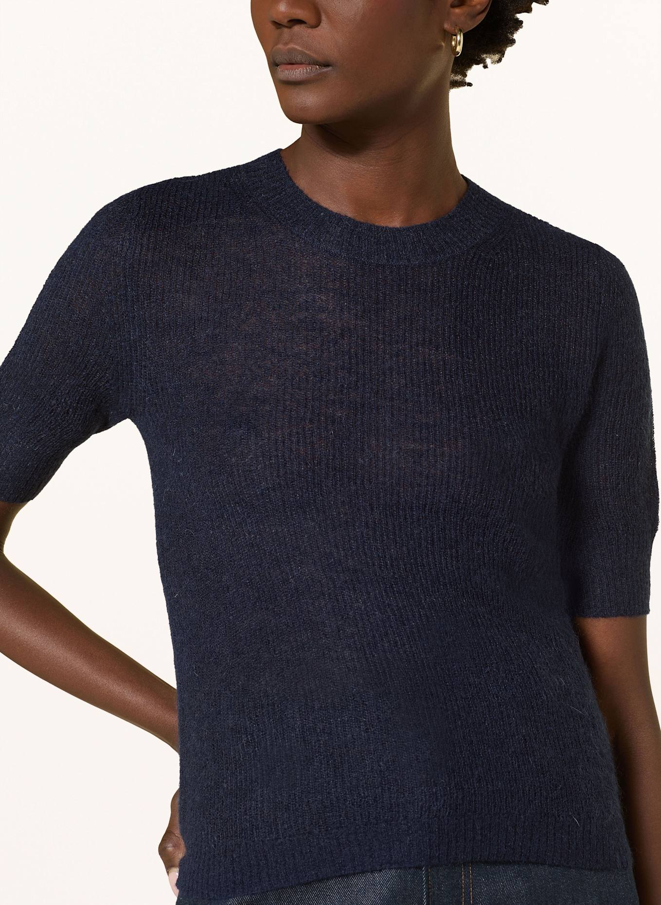 BOSS Strickshirt FUSIONANA: DUNKELBLAU