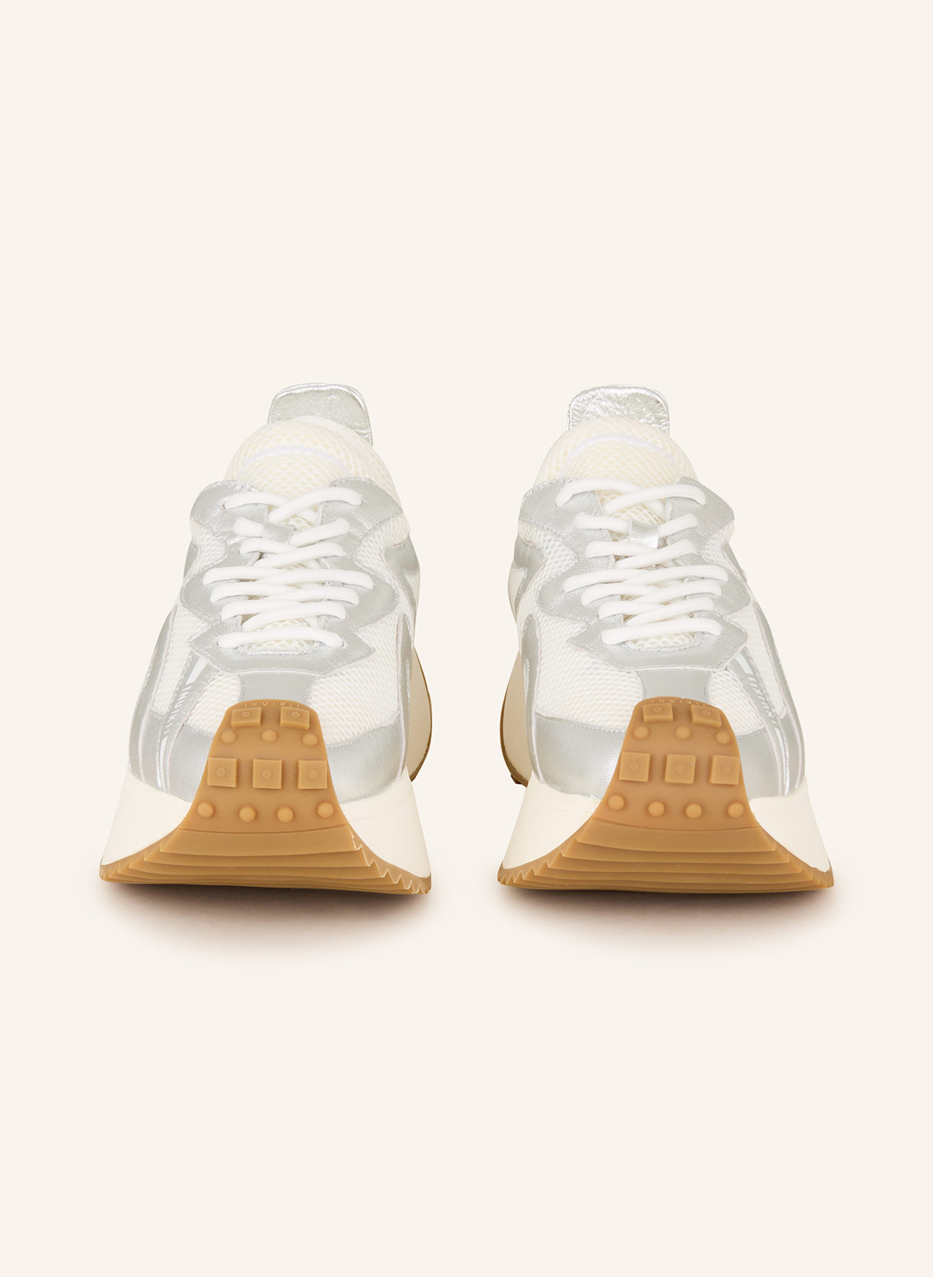 INUIKII Sneakersy MARIBELLA: STŘÍBRNÁ/ REŽNÁ/ SVĚTLE HNĚDÁ