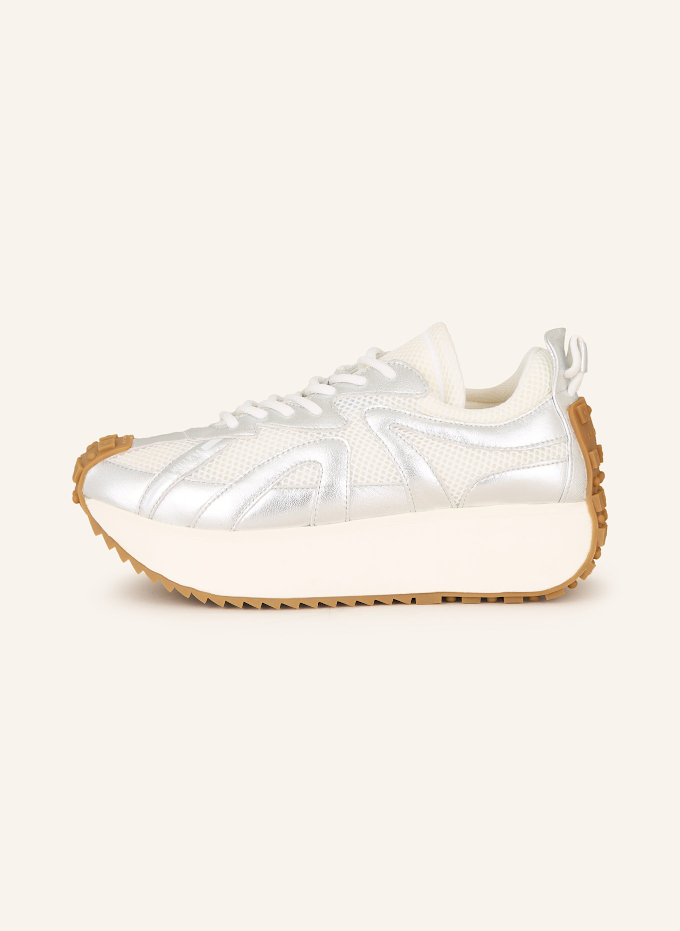 INUIKII Sneakersy MARIBELLA: STŘÍBRNÁ/ REŽNÁ/ SVĚTLE HNĚDÁ