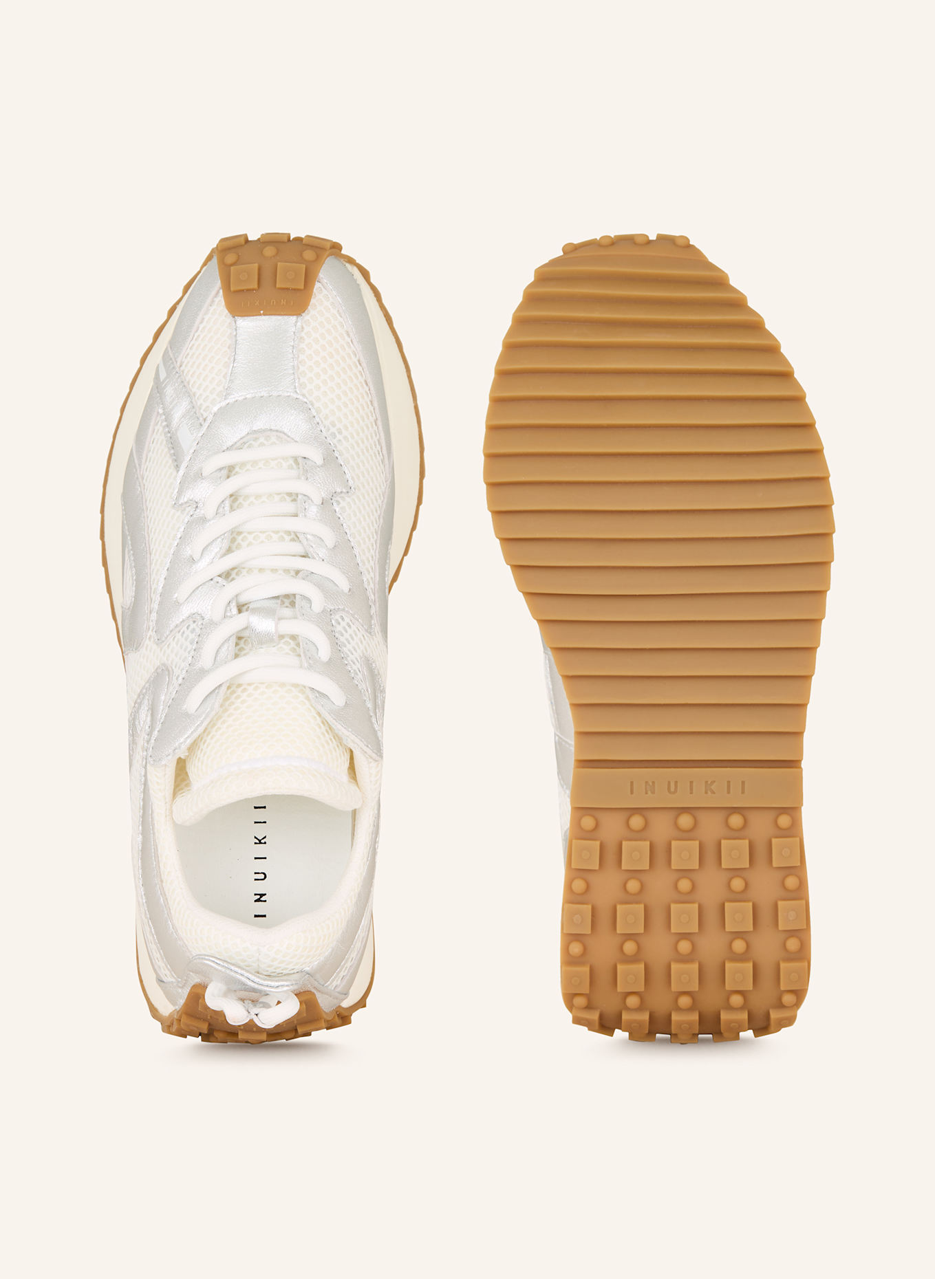 INUIKII Sneakersy MARIBELLA: STŘÍBRNÁ/ REŽNÁ/ SVĚTLE HNĚDÁ