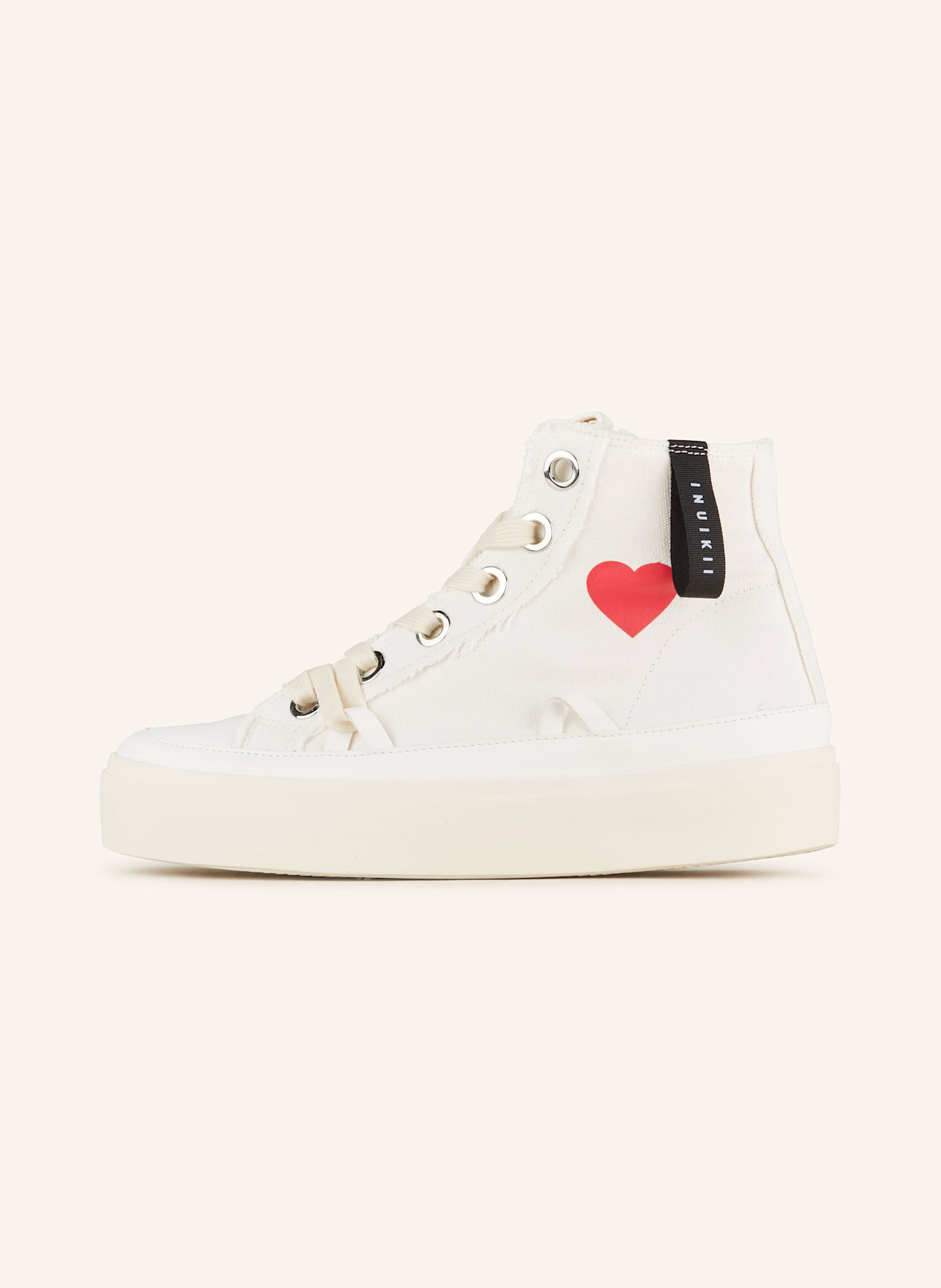 INUIKII Vysoké sneakersy DISTRESSED MATILDA: BÍLÁ