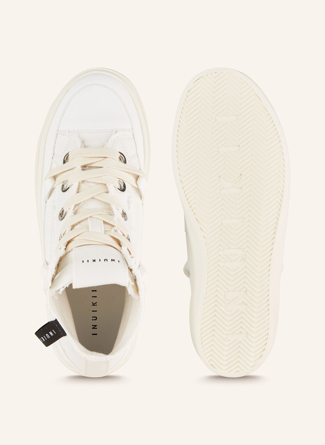 INUIKII Vysoké sneakersy DISTRESSED MATILDA: BÍLÁ