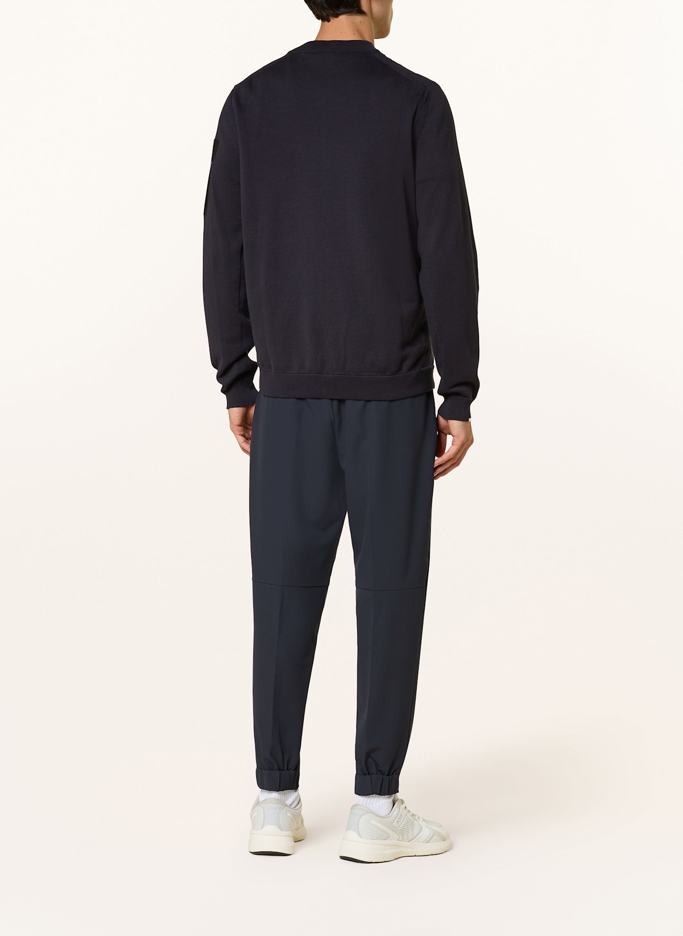 BOSS Sweatjacke EVER im Materialmix: DUNKELBLAU