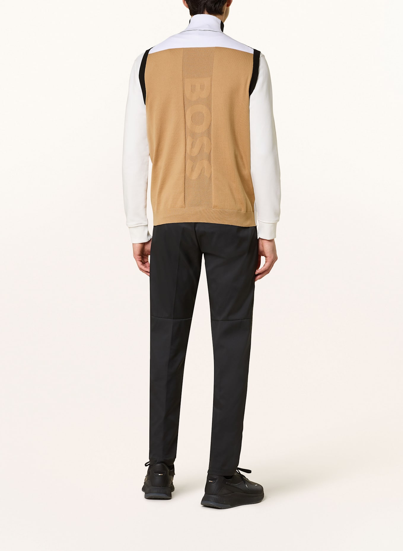 BOSS Strick-Tanktop GOLF: SCHWARZ/ CAMEL/ WEISS