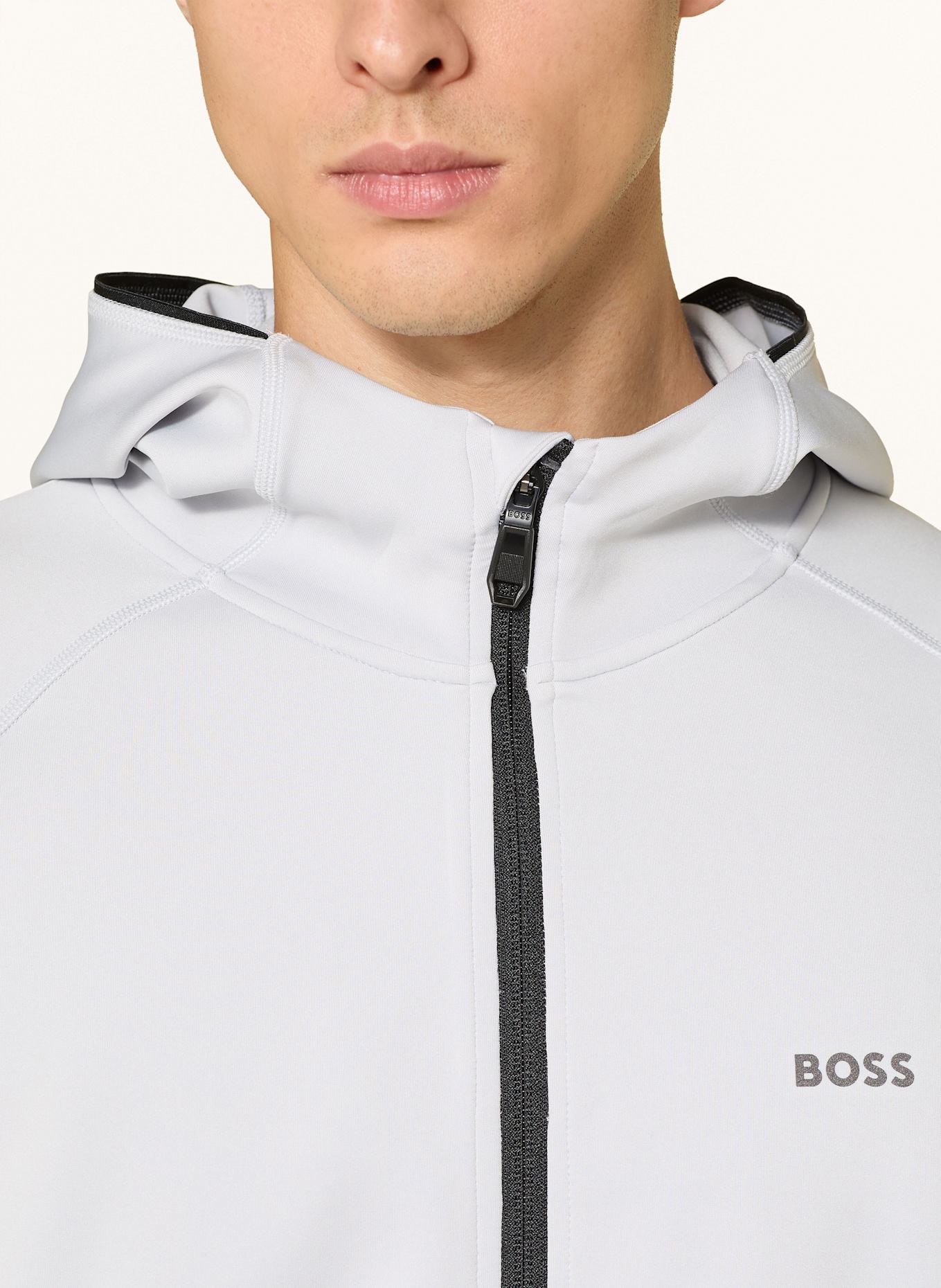 BOSS Trainingsjacke SICON ACTIVE: HELLGRAU