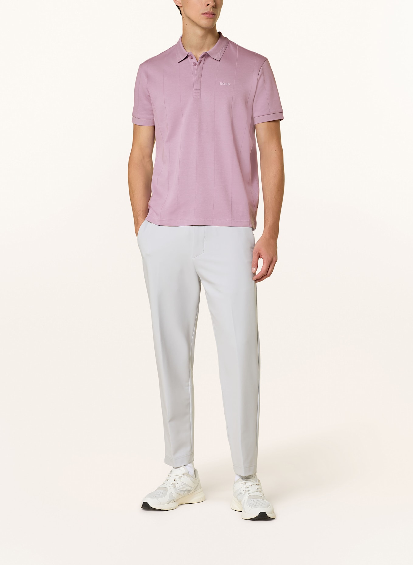 BOSS Koszulka polo z dżerseju PADDY CURVED regular fit: JASNOFIOLETOWY