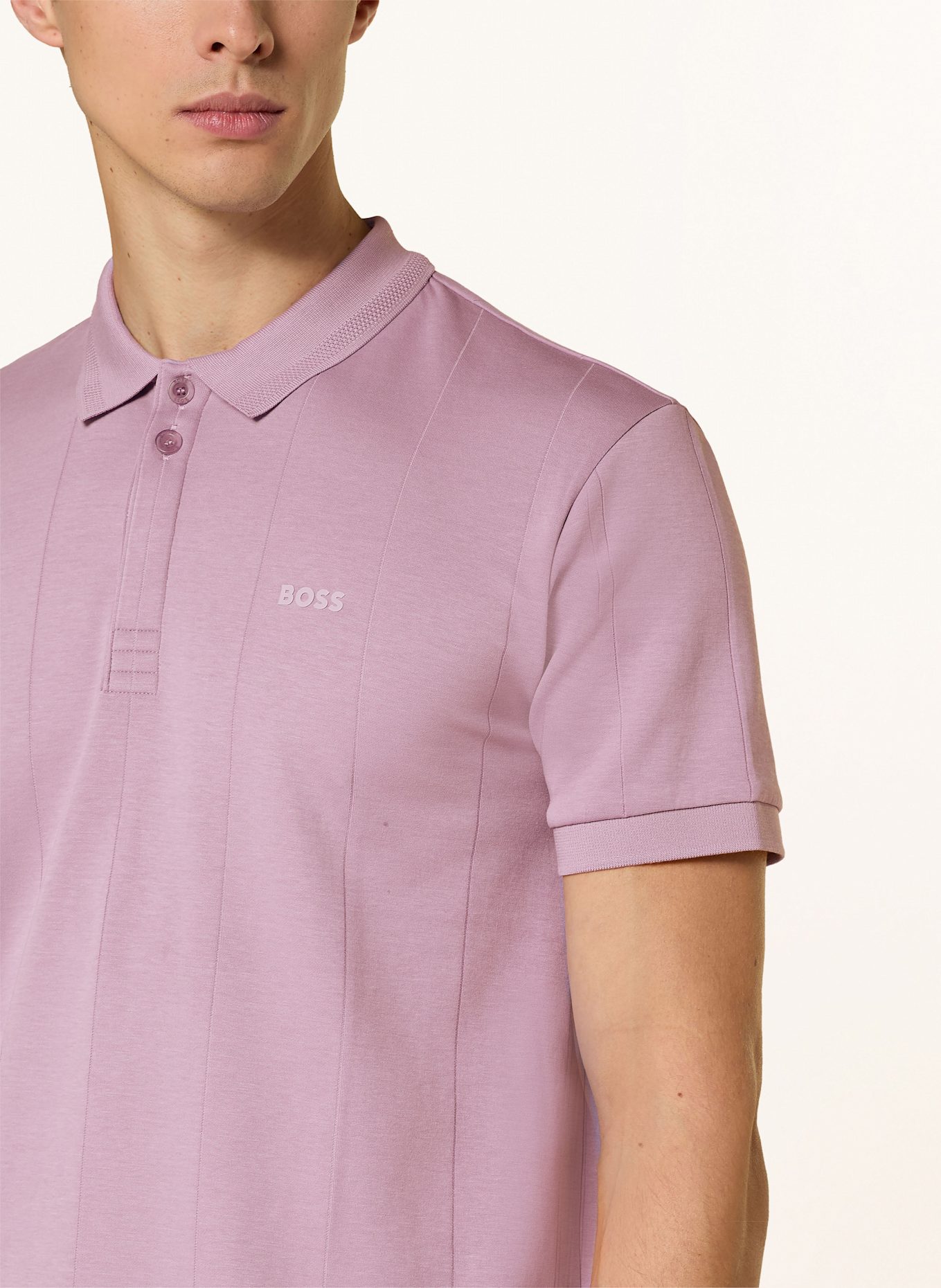 BOSS Koszulka polo z dżerseju PADDY CURVED regular fit: JASNOFIOLETOWY