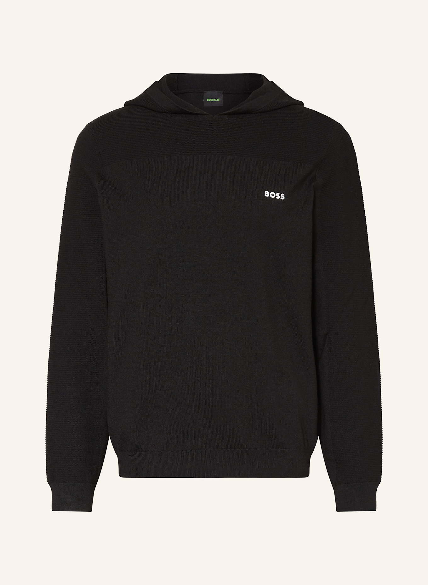 BOSS Strick-Hoodie MOMENTUM: SCHWARZ