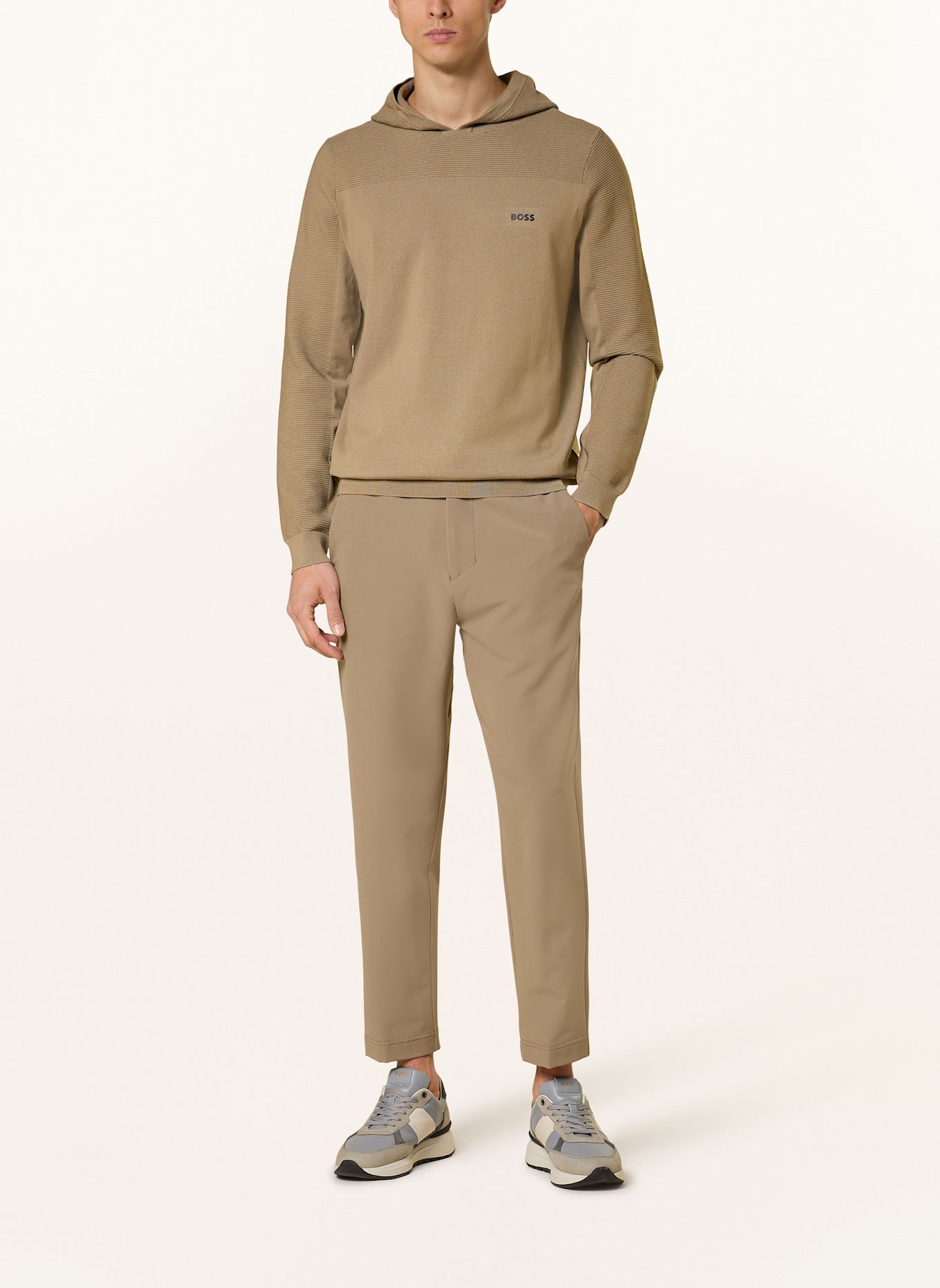 BOSS Strick-Hoodie MOMENTUM: CAMEL