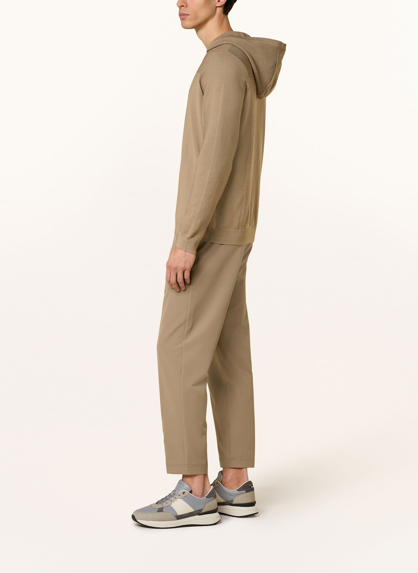 BOSS Strick-Hoodie MOMENTUM: CAMEL