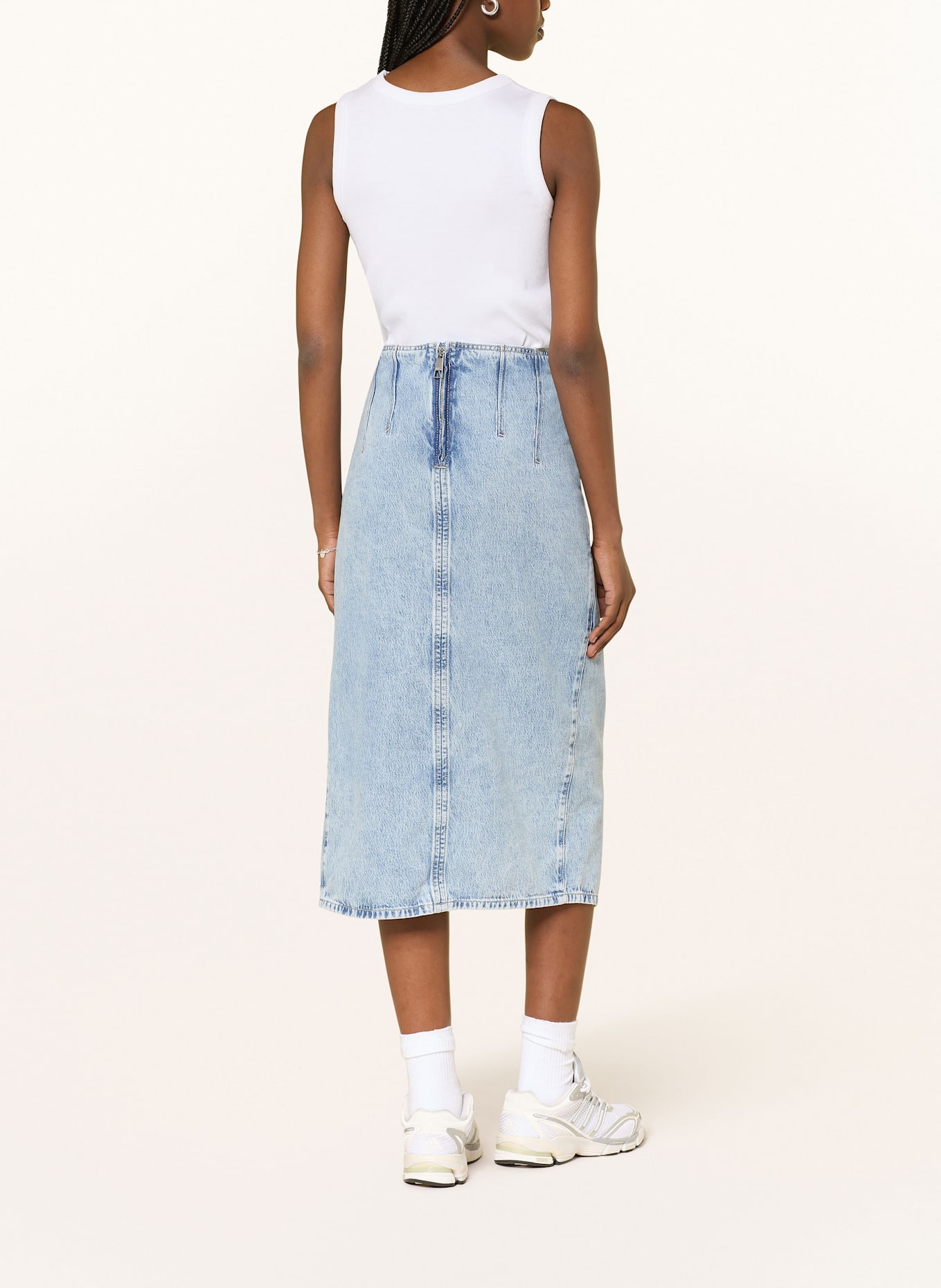 BOSS Denim skirt in wrap look C PLEATED, Color: 411 NAVY (Image 3)