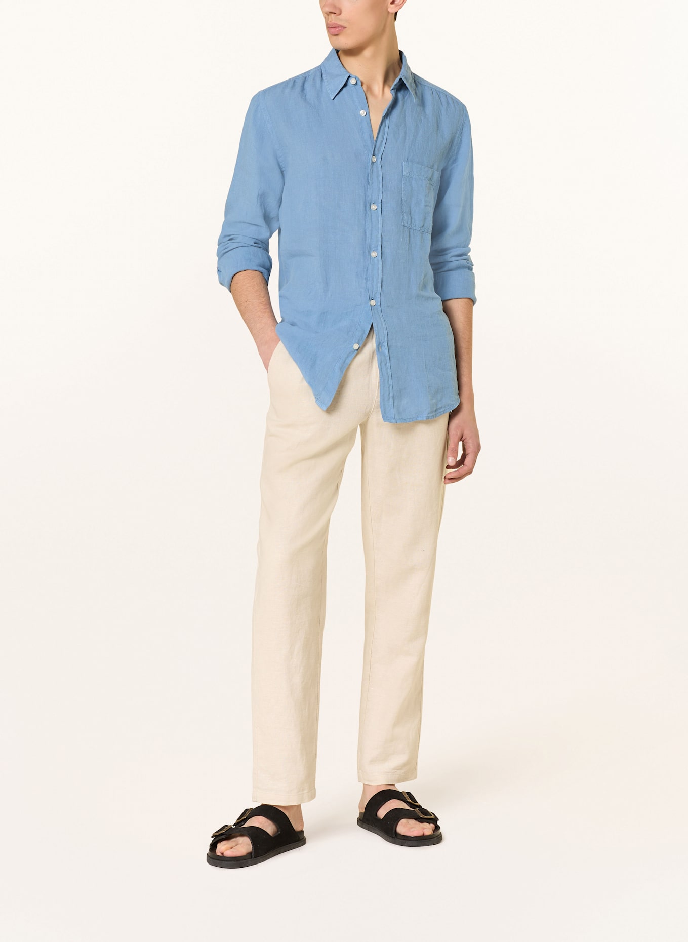 BOSS Leinenhemd RELEGANT Regular Fit: BLAU