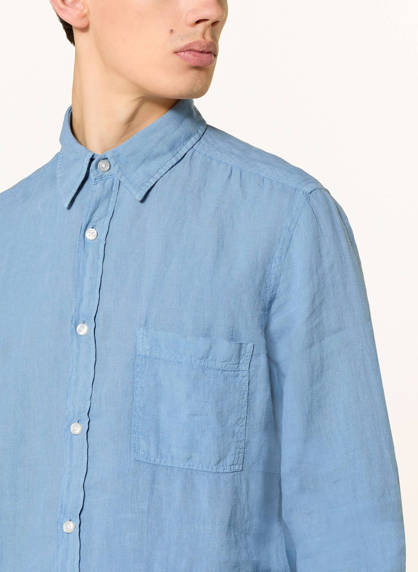 BOSS Leinenhemd RELEGANT Regular Fit: BLAU