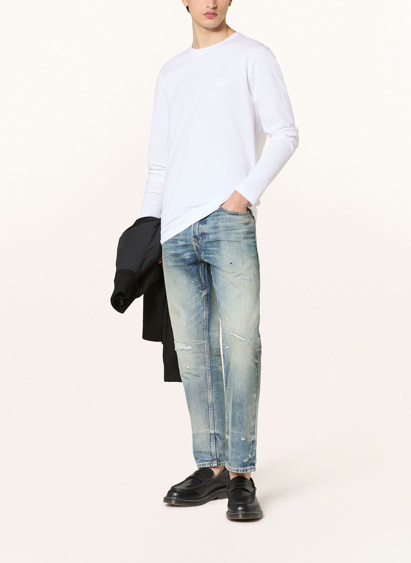 BOSS Longsleeve TACKS: WEISS