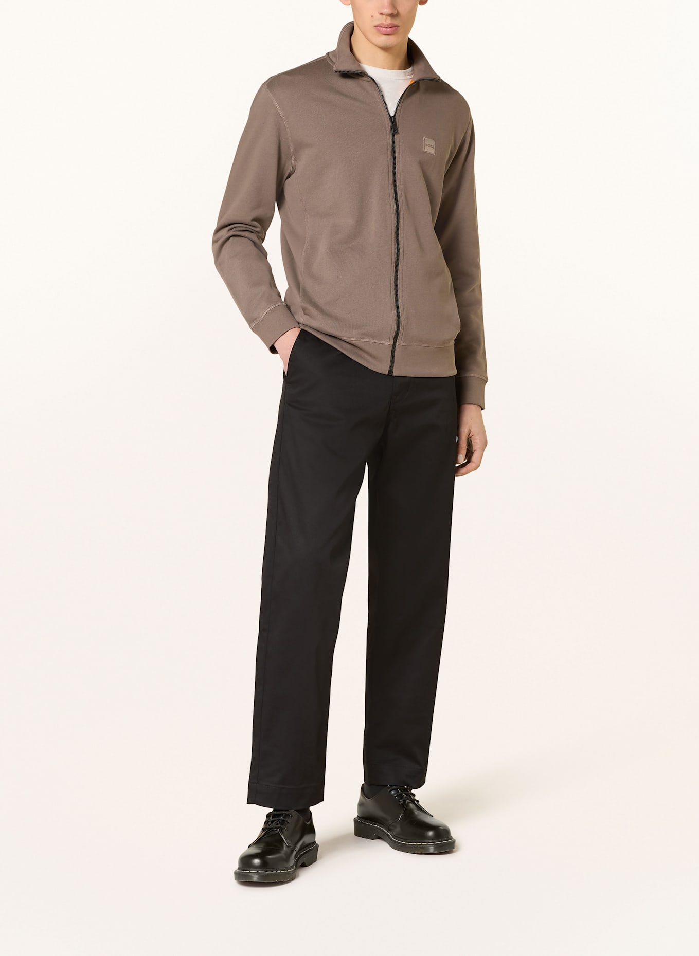 BOSS Sweatjacke ZESTART: BRAUN