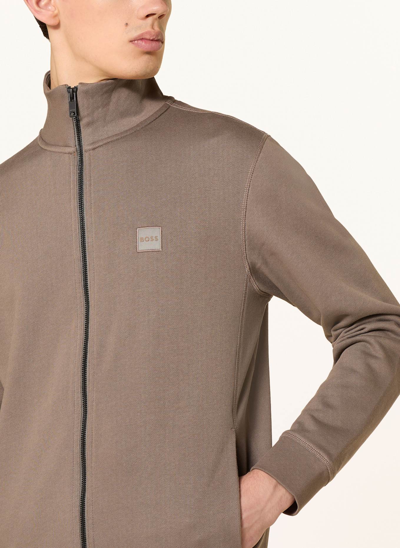 BOSS Sweatjacke ZESTART: BRAUN