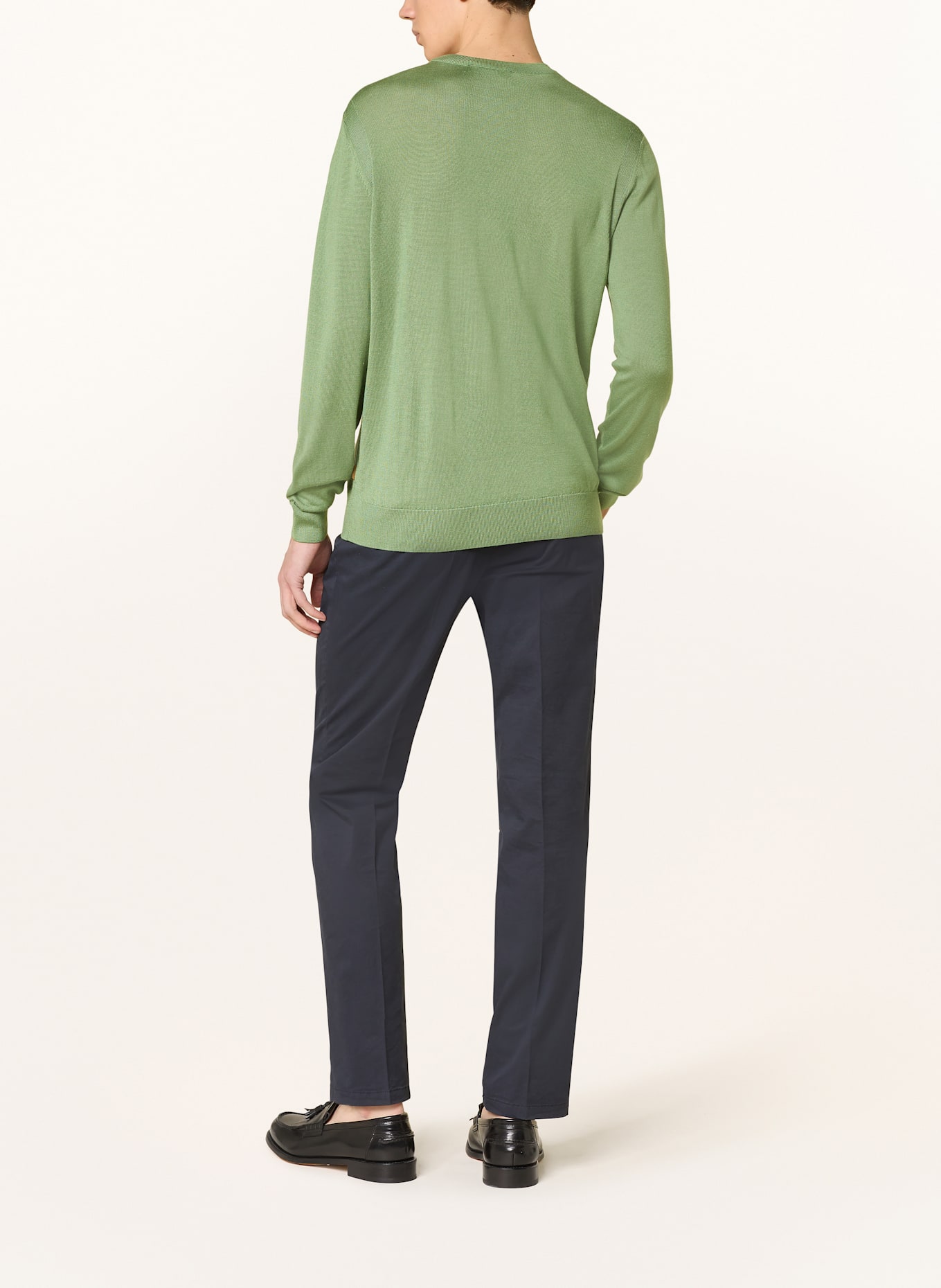 BOSS Pullover OVERO mit Seide und Cashmere: GRÜN