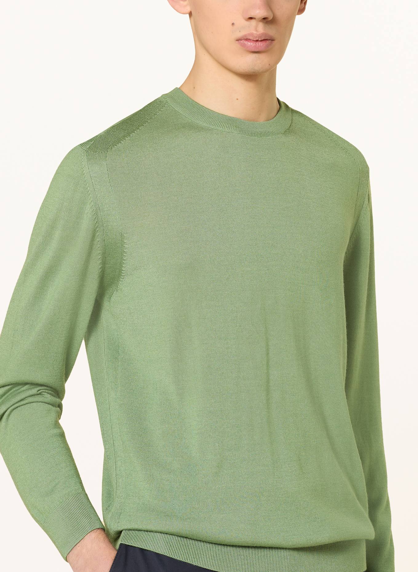 BOSS Pullover OVERO mit Seide und Cashmere: GRÜN