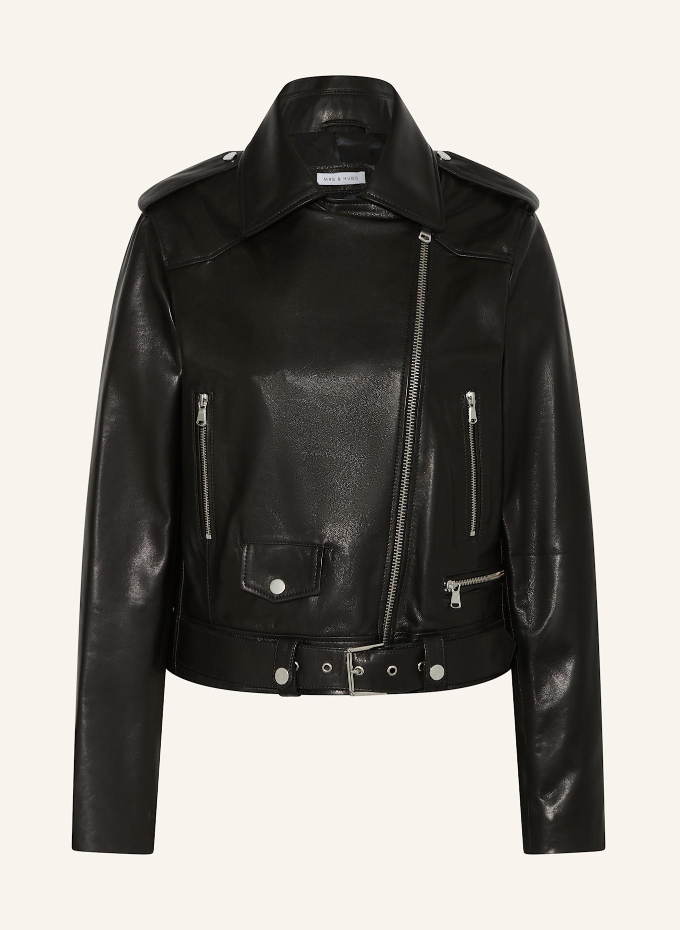 MRS & HUGS Lederjacke: SCHWARZ