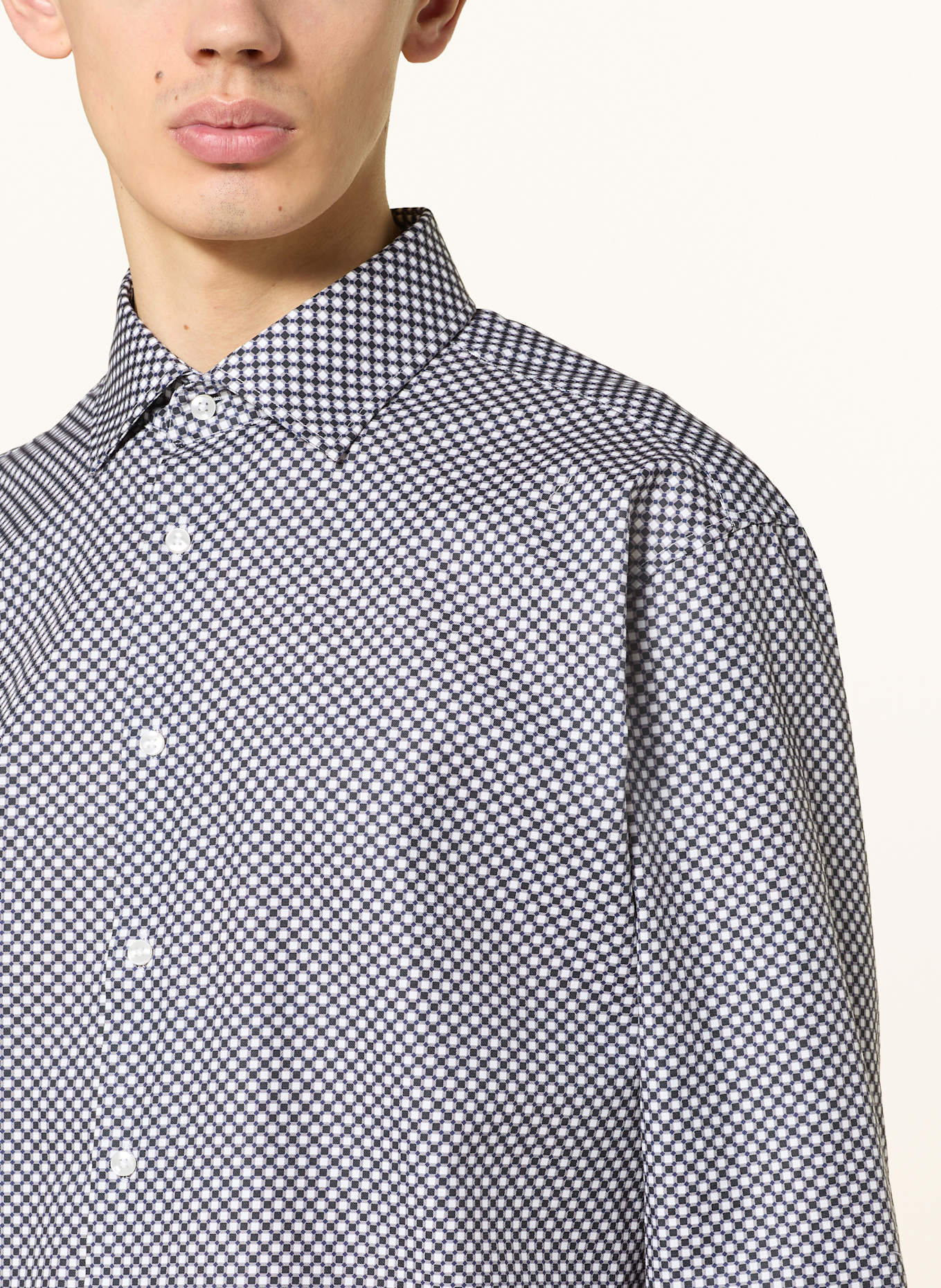 seidensticker Košile Shaped Fit: TMAVĚ ŠEDÁ/ ŠEDÁ/ REŽNÁ