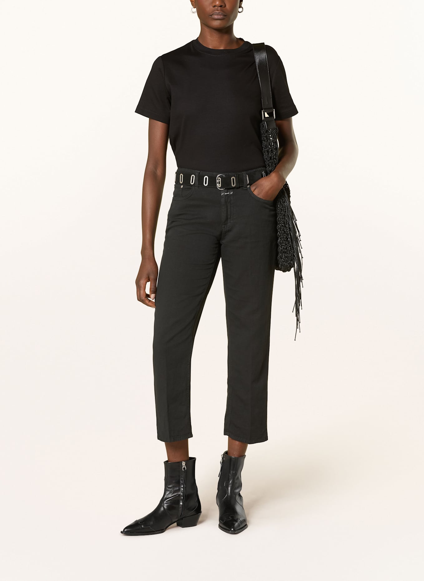 CLOSED 7/8-Jeans MILO mit Leinen: 100 BLACK